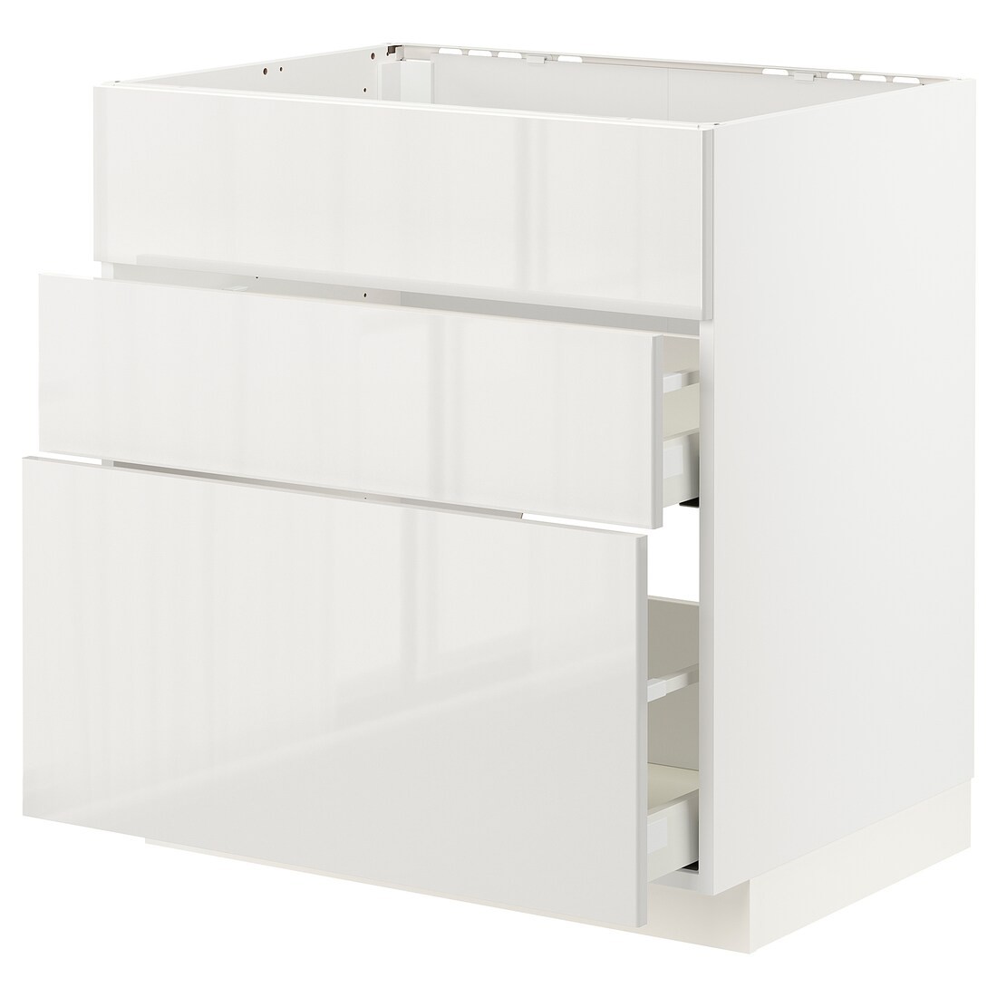 IKEA METOD МЕТОД / MAXIMERA МАКСИМЕРА Напольный шкаф для варочной панели / вытяжка с ящиком, белый / Ringhult светло-серый, 80x60 см 69335637 693.356.37