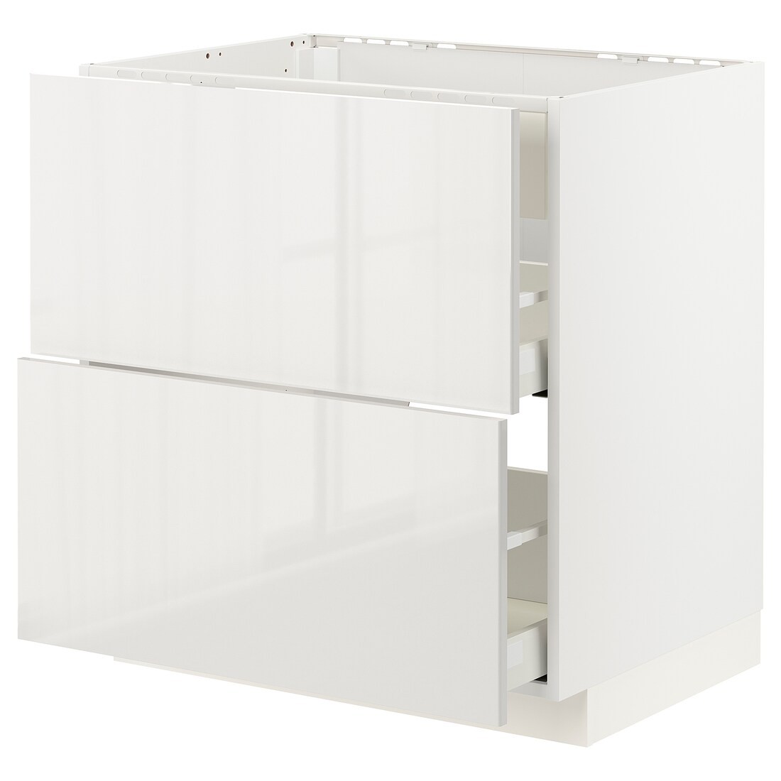IKEA METOD МЕТОД / MAXIMERA МАКСИМЕРА Напольный шкаф для варочной панели / вытяжка с ящиком, белый / Ringhult светло-серый, 80x60 см 29335663 | 293.356.63