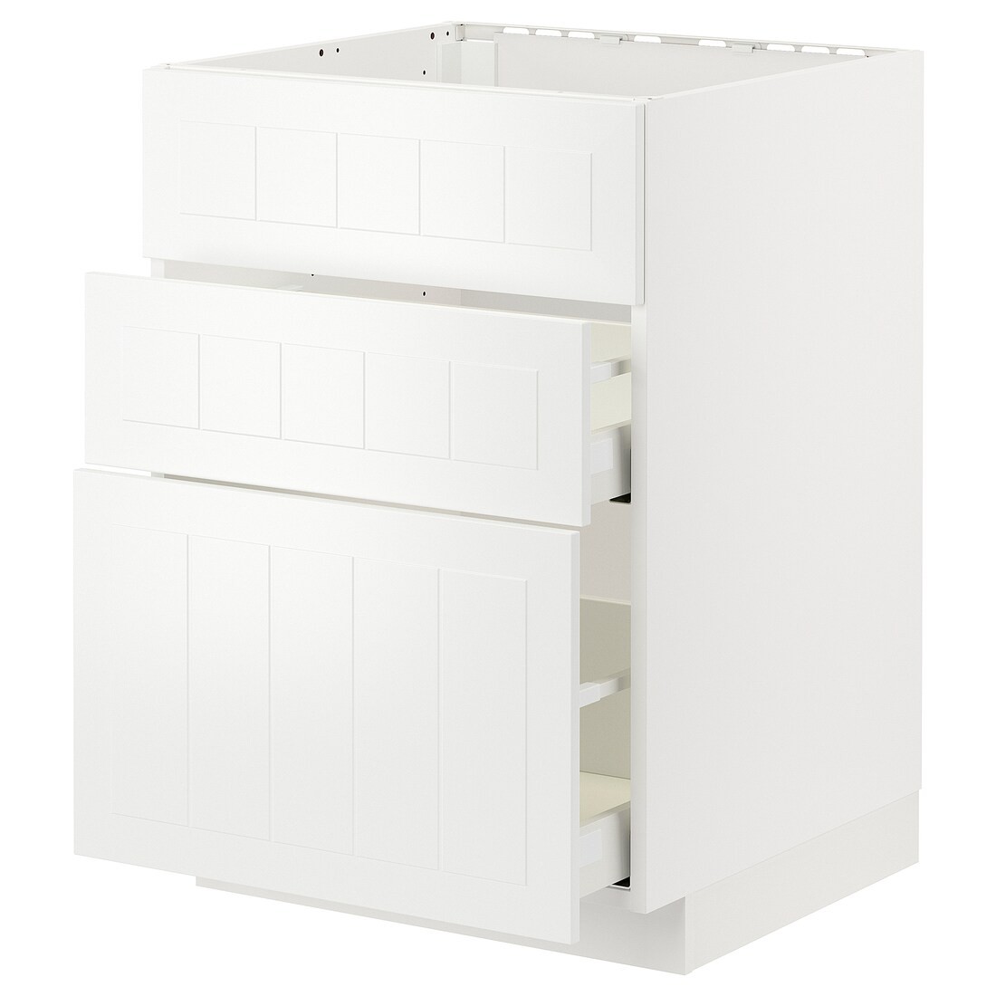 IKEA METOD МЕТОД / MAXIMERA МАКСИМЕРА Напольный шкаф для варочной панели / вытяжка с ящиком, белый / Stensund белый, 60x60 см 89477560 894.775.60