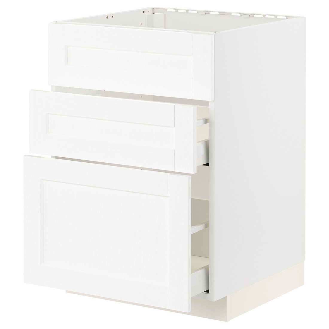 IKEA METOD МЕТОД / MAXIMERA МАКСИМЕРА Напольный шкаф под мойку с ящиками, белый Enköping / белый имитация дерева, 60x60 см 09473410 094.734.10
