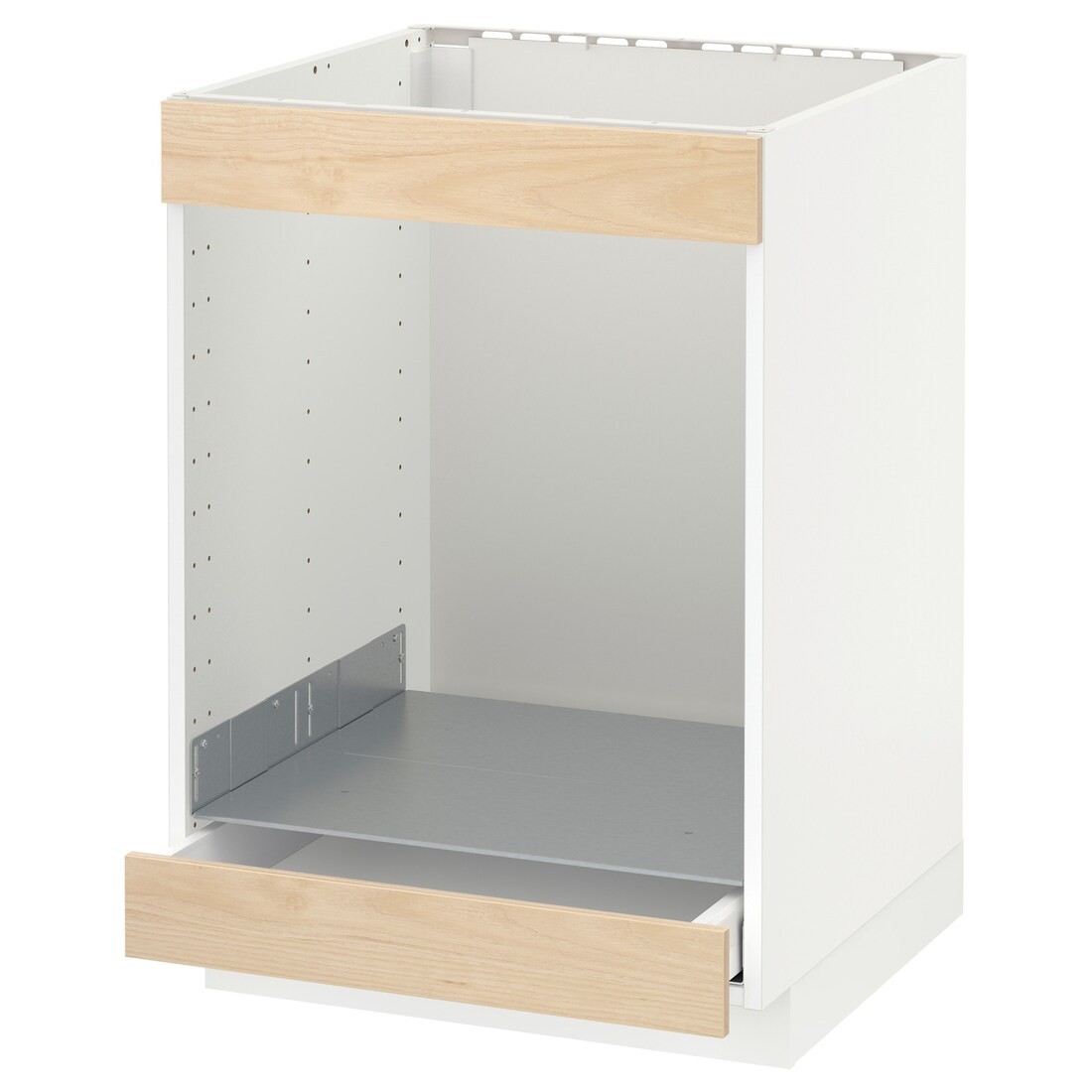 IKEA METOD МЕТОД / MAXIMERA МАКСИМЕРА Шкаф под духовку / варочную поверхность / с ящиком, белый / Askersund узор светлый ясень, 60x60 см 59215857 592.158.57