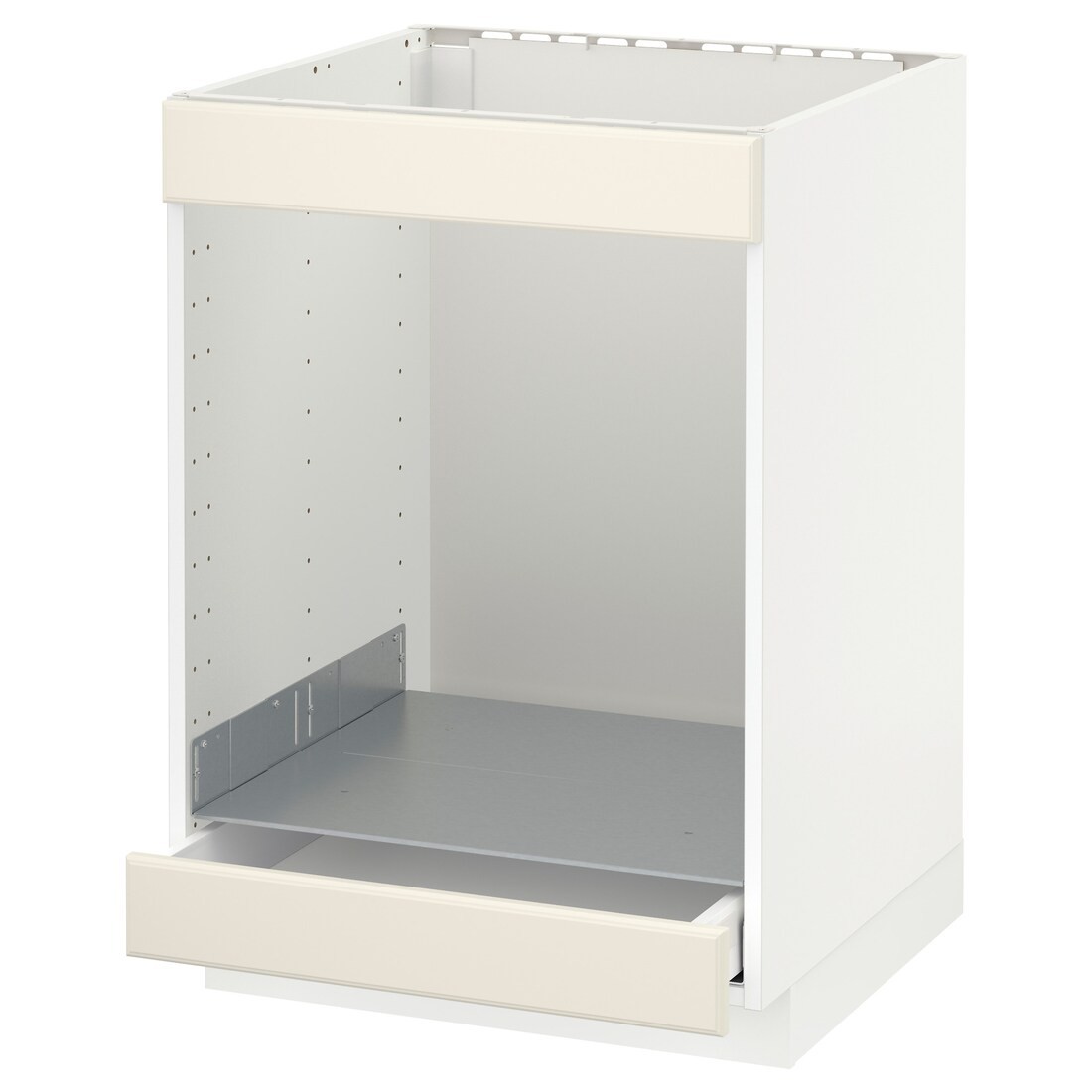 IKEA METOD МЕТОД / MAXIMERA МАКСИМЕРА Шкаф под духовку / варочную поверхность / с ящиком, белый / Bodbyn кремовый, 60x60 см 59004379 590.043.79
