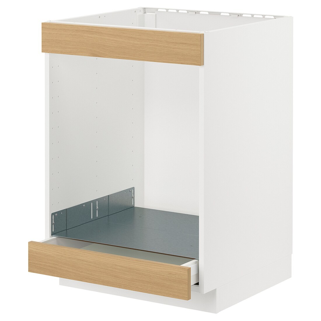 IKEA METOD / MAXIMERA Шкаф под духовку / варочную поверхность / с ящиком, белый / дуб Forsbacka, 60x60 см 29509173 | 295.091.73