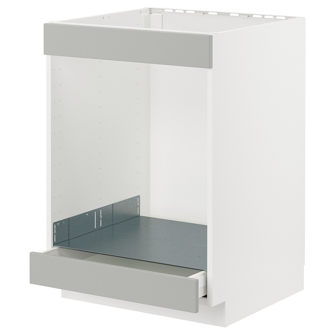 IKEA METOD / MAXIMERA Шкаф под духовку / варочную поверхность / с ящиком, белый / Хавсторп светло-серый, 60x60 см 79539182 | 795.391.82