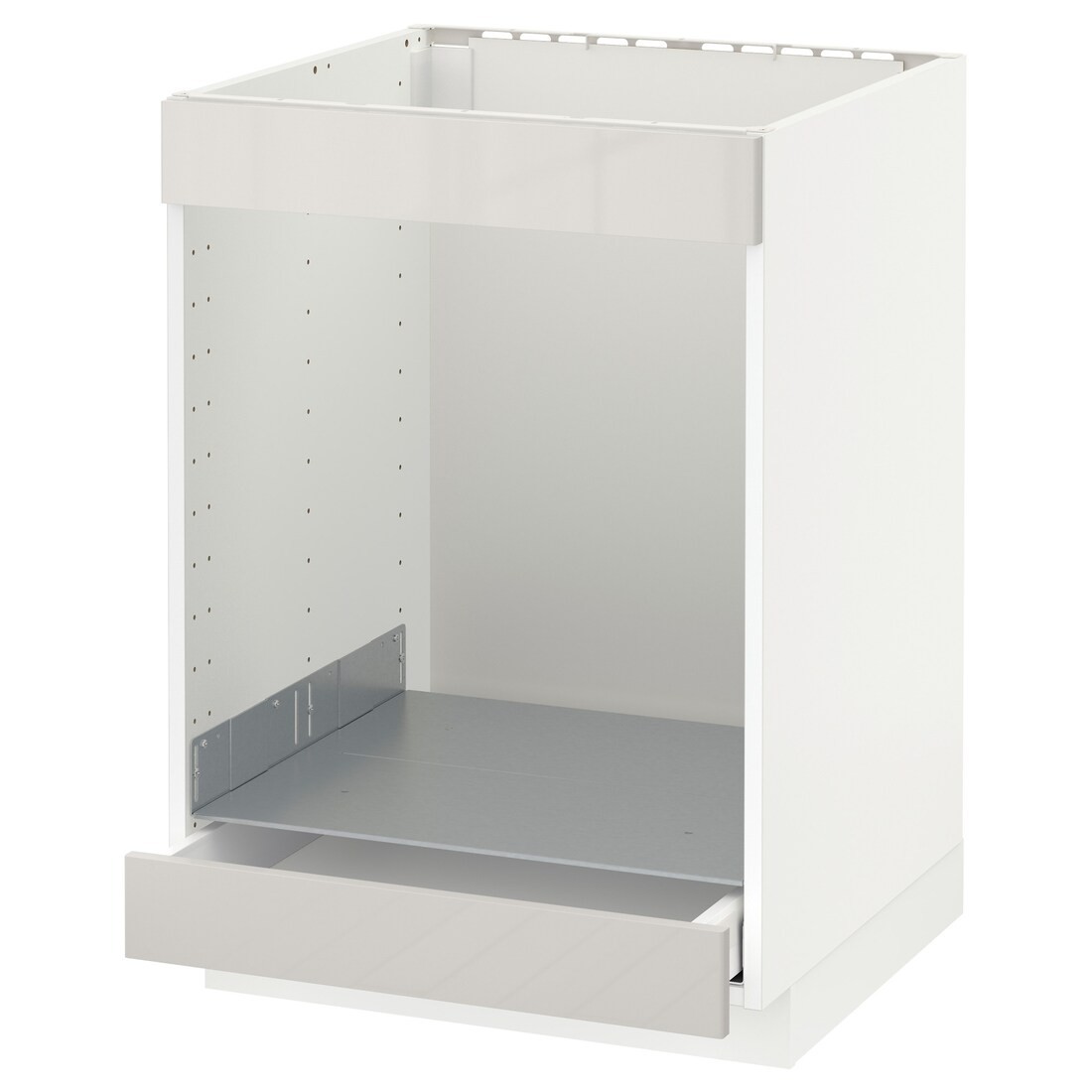 IKEA METOD МЕТОД / MAXIMERA МАКСИМЕРА Шкаф под духовку / варочную поверхность / с ящиком, белый / Ringhult светло-серый, 60x60 см 49141980 | 491.419.80