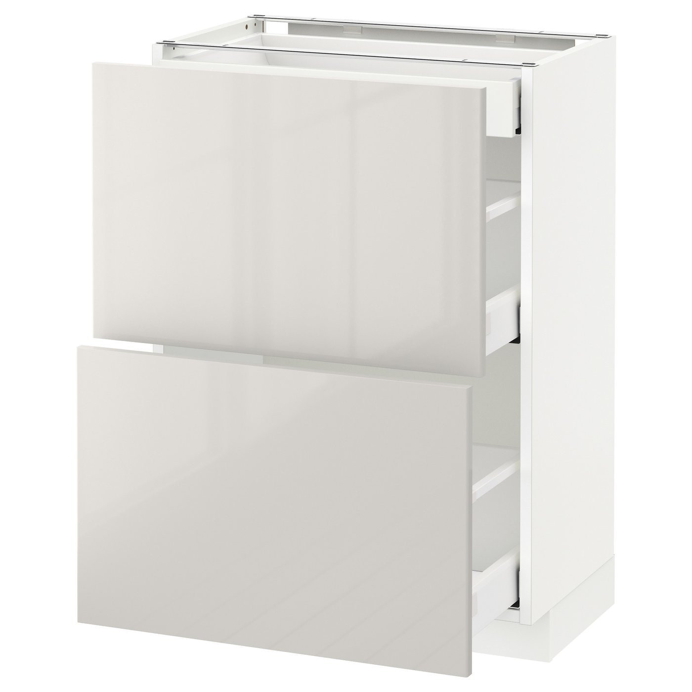 IKEA METOD МЕТОД / MAXIMERA МАКСІМЕРА Підлогова шафа/2 фронт пан/3 шухл, білий / Ringhult світло-сірий, 60x37 см 69142592 | 691.425.92