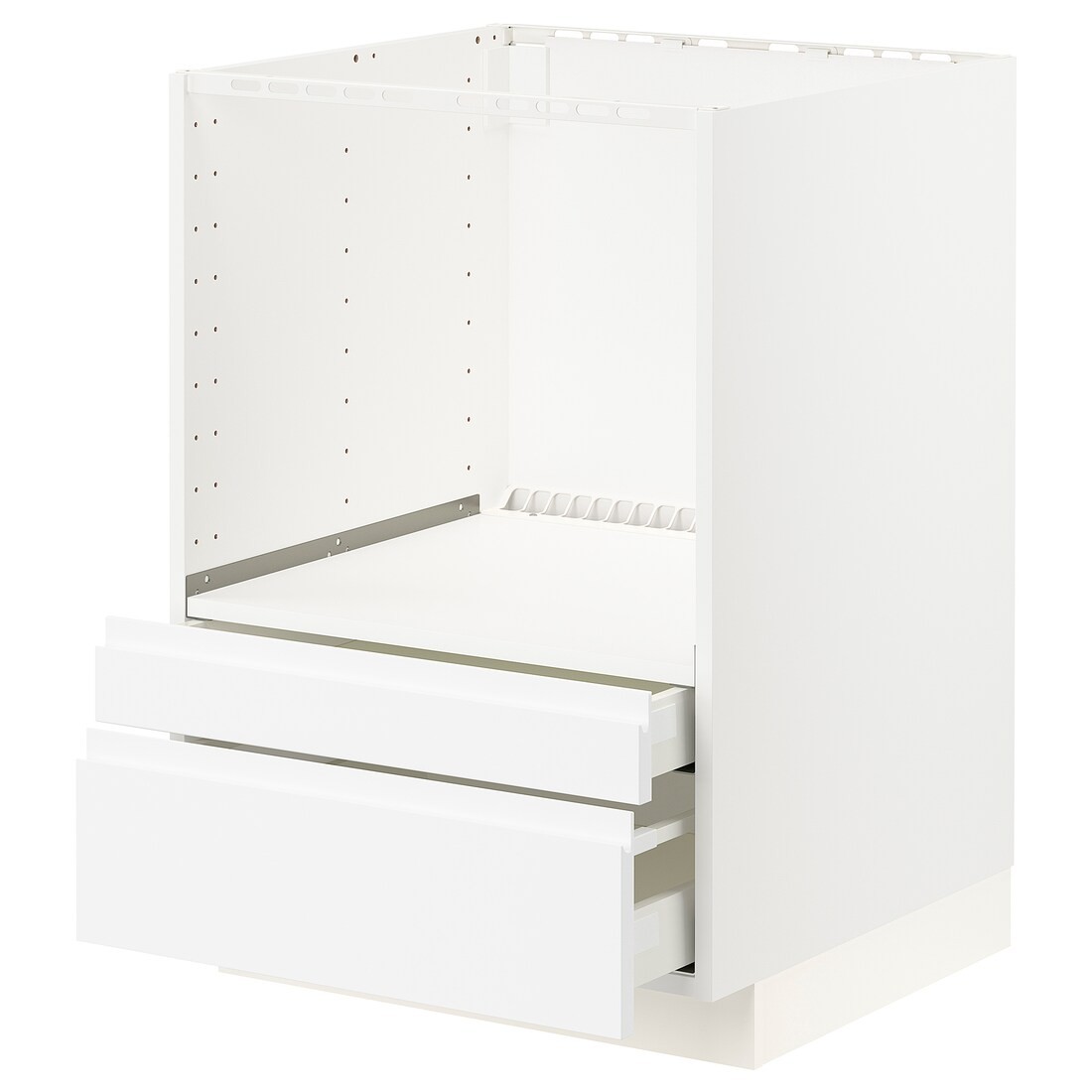 IKEA METOD МЕТОД / MAXIMERA МАКСИМЕРА Напольный шкаф для комби СВЧ / выдвижные ящики, белый / Voxtorp матовый белый, 60x60 см 69112788 | 691.127.88