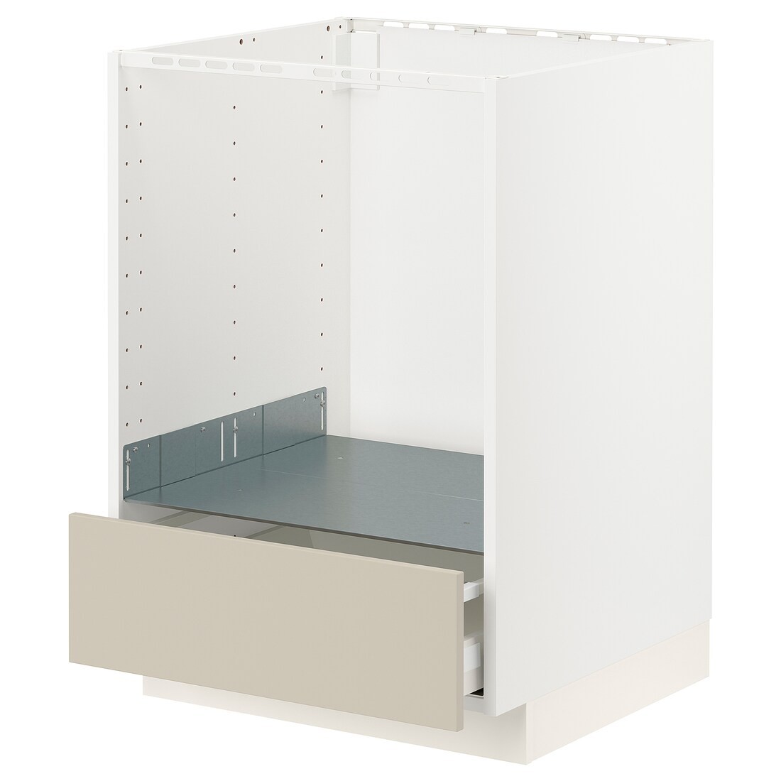 IKEA METOD МЕТОД / MAXIMERA МАКСИМЕРА Шкаф под духовку с ящиком, белый / Havstorp бежевый, 60x60 см 29426663 | 294.266.63