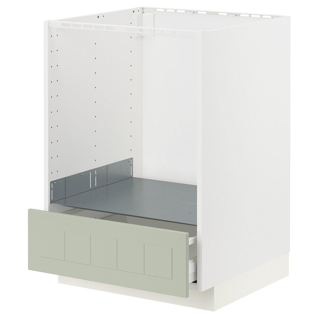 IKEA METOD МЕТОД / MAXIMERA МАКСИМЕРА Шкаф под духовку с ящиком, белый / Stensund светло-зеленый, 60x60 см 19487195 | 194.871.95