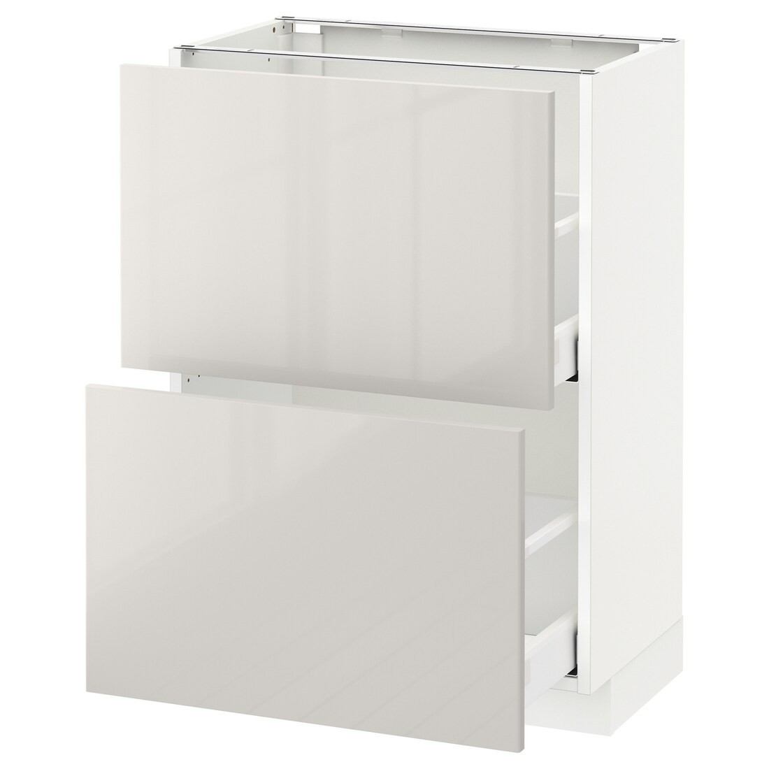 IKEA METOD МЕТОД / MAXIMERA МАКСИМЕРА Шкаф / 2 ящика, белый / Ringhult светло-серый, 60x37 см 89142586 891.425.86