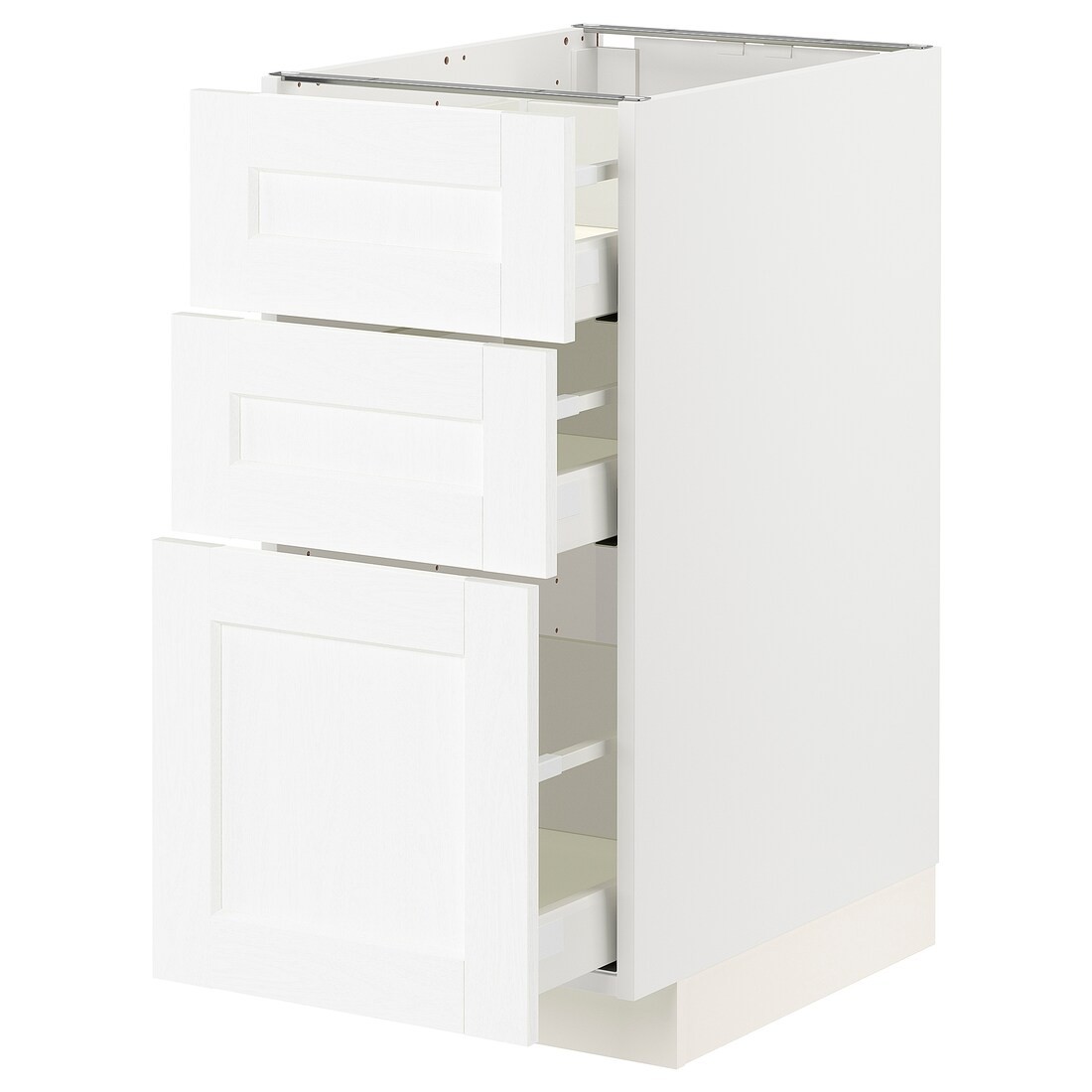 IKEA METOD МЕТОД / MAXIMERA МАКСИМЕРА Напольный шкаф с 3 ящиками, белый Enköping / белый имитация дерева, 40x60 см 69473426 694.734.26
