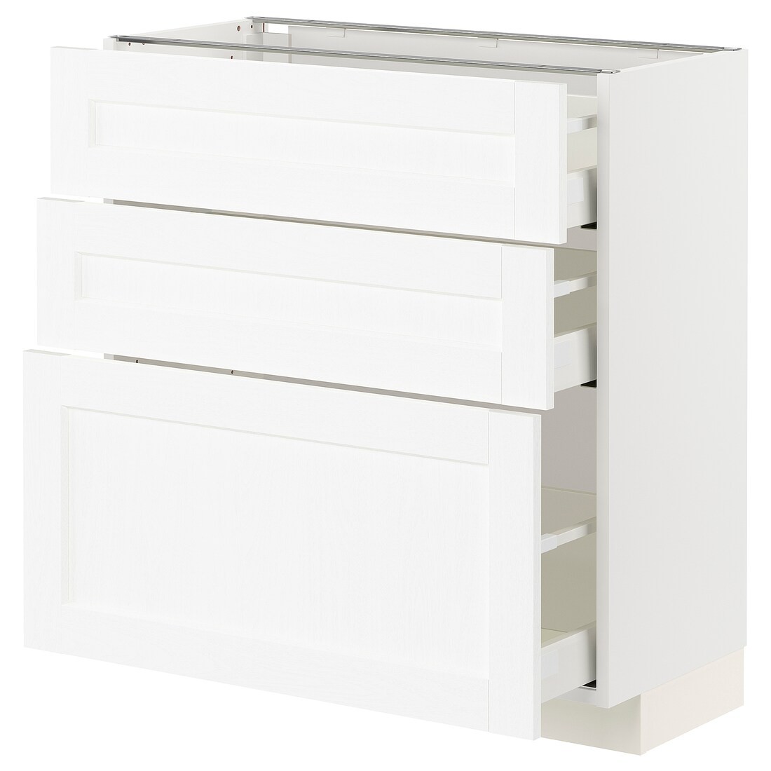 IKEA METOD МЕТОД / MAXIMERA МАКСИМЕРА Напольный шкаф с 3 ящиками, белый Enköping / белый имитация дерева, 80x37 см 69473445 | 694.734.45