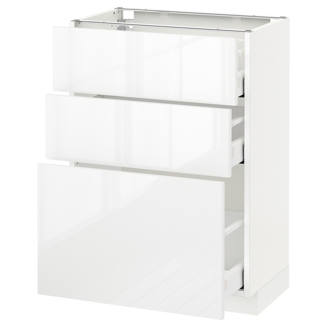 IKEA METOD МЕТОД / MAXIMERA МАКСИМЕРА Напольный шкаф с 3 ящиками, белый / Ringhult белый, 60x37 см 29052164 290.521.64