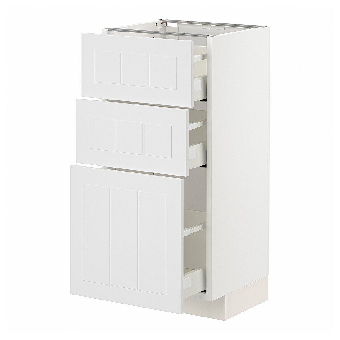 IKEA METOD МЕТОД / MAXIMERA МАКСИМЕРА Напольный шкаф с 3 ящиками, белый / Stensund белый, 40x37 см 59409515 | 594.095.15
