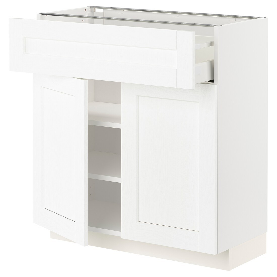 IKEA METOD МЕТОД / MAXIMERA МАКСИМЕРА Напольный шкаф с ящиком / 2 дверцами, белый Enköping / белый имитация дерева, 80x37 см 49473446 | 494.734.46