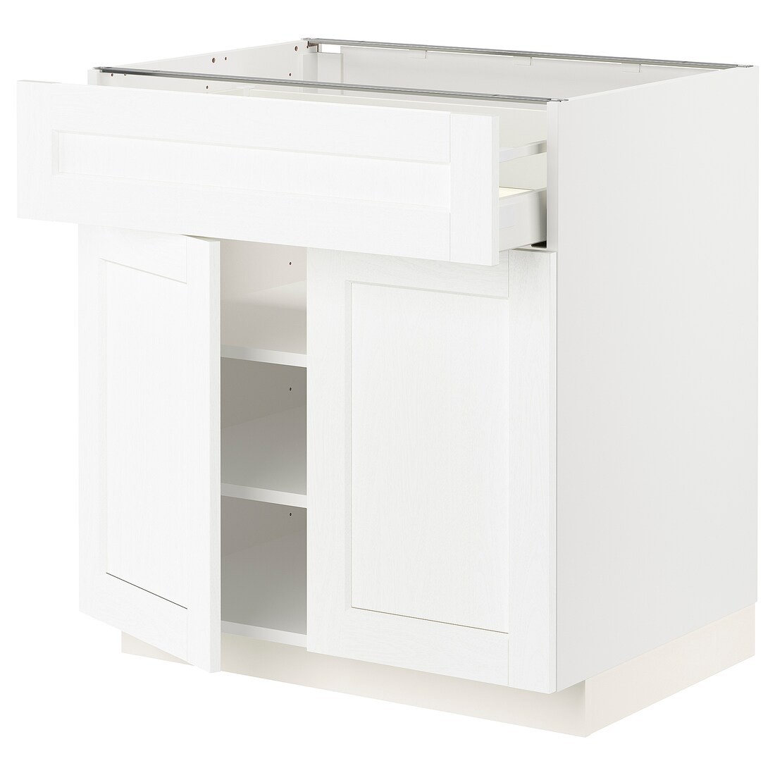 IKEA METOD МЕТОД / MAXIMERA МАКСИМЕРА Напольный шкаф с ящиком / 2 дверцами, белый Enköping / белый имитация дерева, 80x60 см 89473425 | 894.734.25