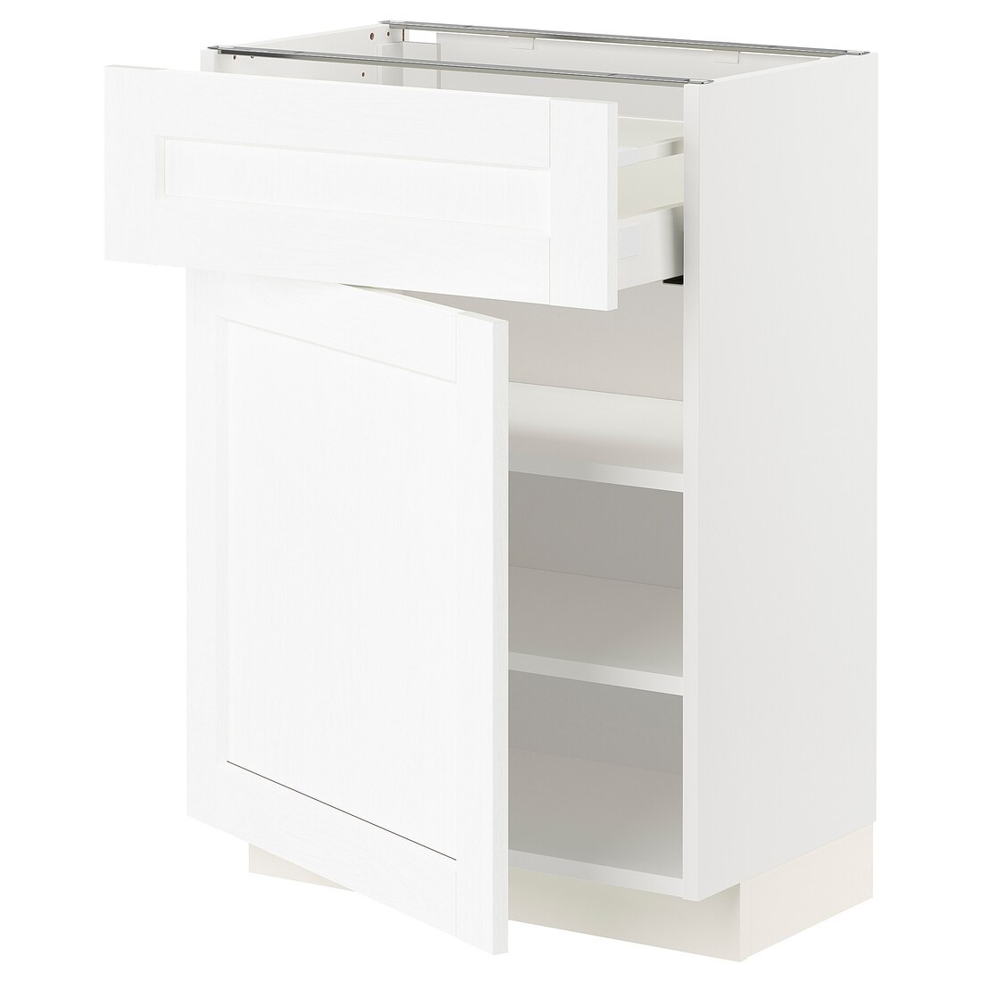 IKEA METOD МЕТОД / MAXIMERA МАКСИМЕРА Напольный шкаф с ящиком / дверцей, белый Enköping / белый имитация дерева, 60x37 см 59473436 | 594.734.36