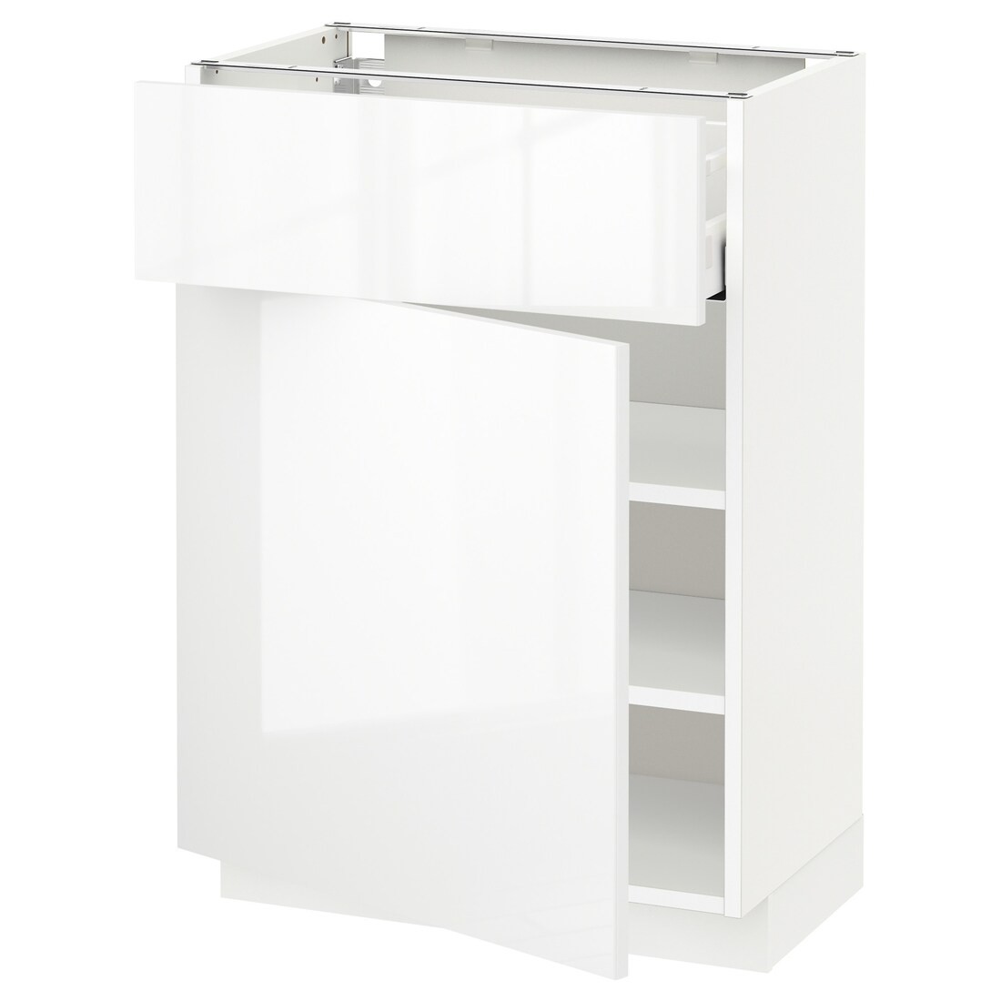 IKEA METOD МЕТОД / MAXIMERA МАКСИМЕРА Напольный шкаф с ящиком / дверцей, белый / Ringhult белый, 60x37 см 09454732 094.547.32