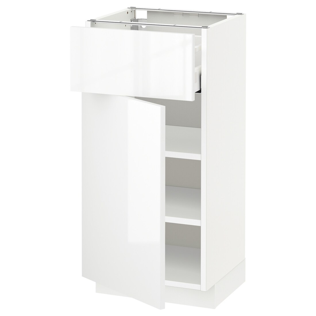 IKEA METOD МЕТОД / MAXIMERA МАКСИМЕРА Напольный шкаф с ящиком / дверцей, белый / Ringhult белый, 40x37 см 29467762 | 294.677.62