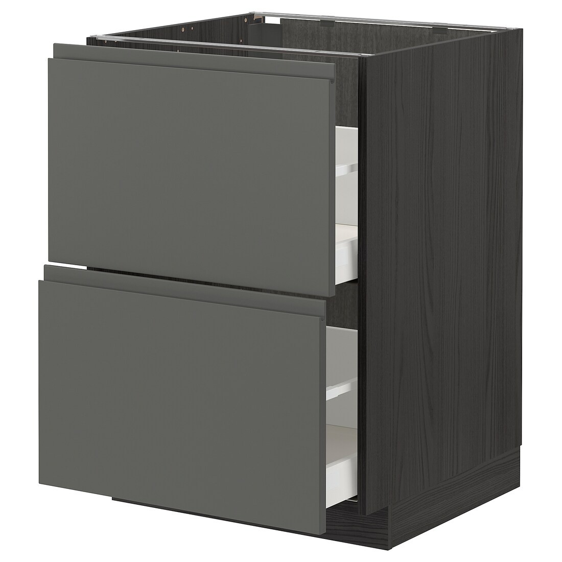 IKEA METOD МЕТОД / MAXIMERA МАКСИМЕРА Напольный шкаф с ящиками, черный / Voxtorp темно-серый, 60x60 см 29310115 | 293.101.15