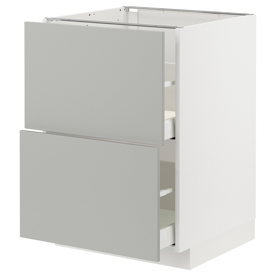 IKEA METOD / MAXIMERA Напольный шкаф с ящиками, белый / Хавсторп светло-серый, 60x60 см 19539359 195.393.59