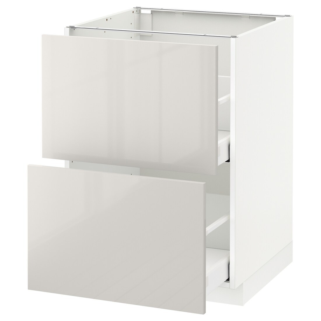 IKEA METOD МЕТОД / MAXIMERA МАКСИМЕРА Напольный шкаф с ящиками, белый / Ringhult светло-серый, 60x60 см 99141794 991.417.94