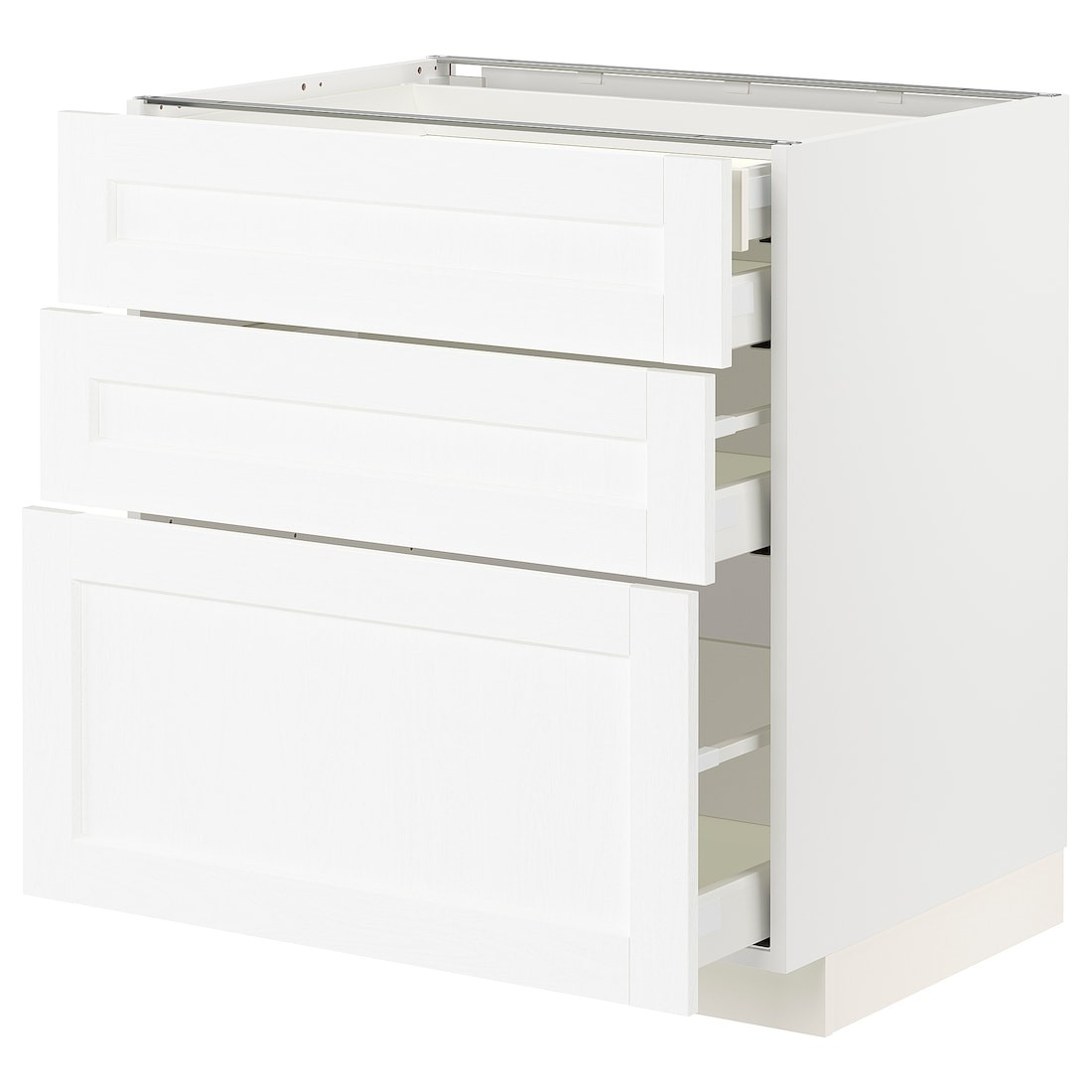 IKEA METOD МЕТОД / MAXIMERA МАКСИМЕРА Напольный шкаф с ящиками, белый Enköping / белый имитация дерева, 80x60 см 49473390 494.733.90