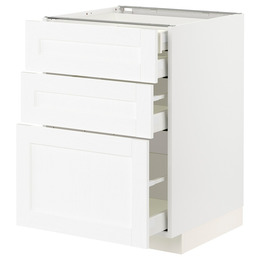 IKEA METOD МЕТОД / MAXIMERA МАКСИМЕРА Напольный шкаф с ящиками, белый Enköping / белый имитация дерева, 60x60 см 69473389 694.733.89