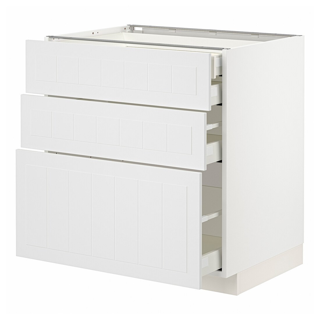 IKEA METOD МЕТОД / MAXIMERA МАКСИМЕРА Напольный шкаф с ящиками, белый / Stensund белый, 80x60 см 09409462 094.094.62