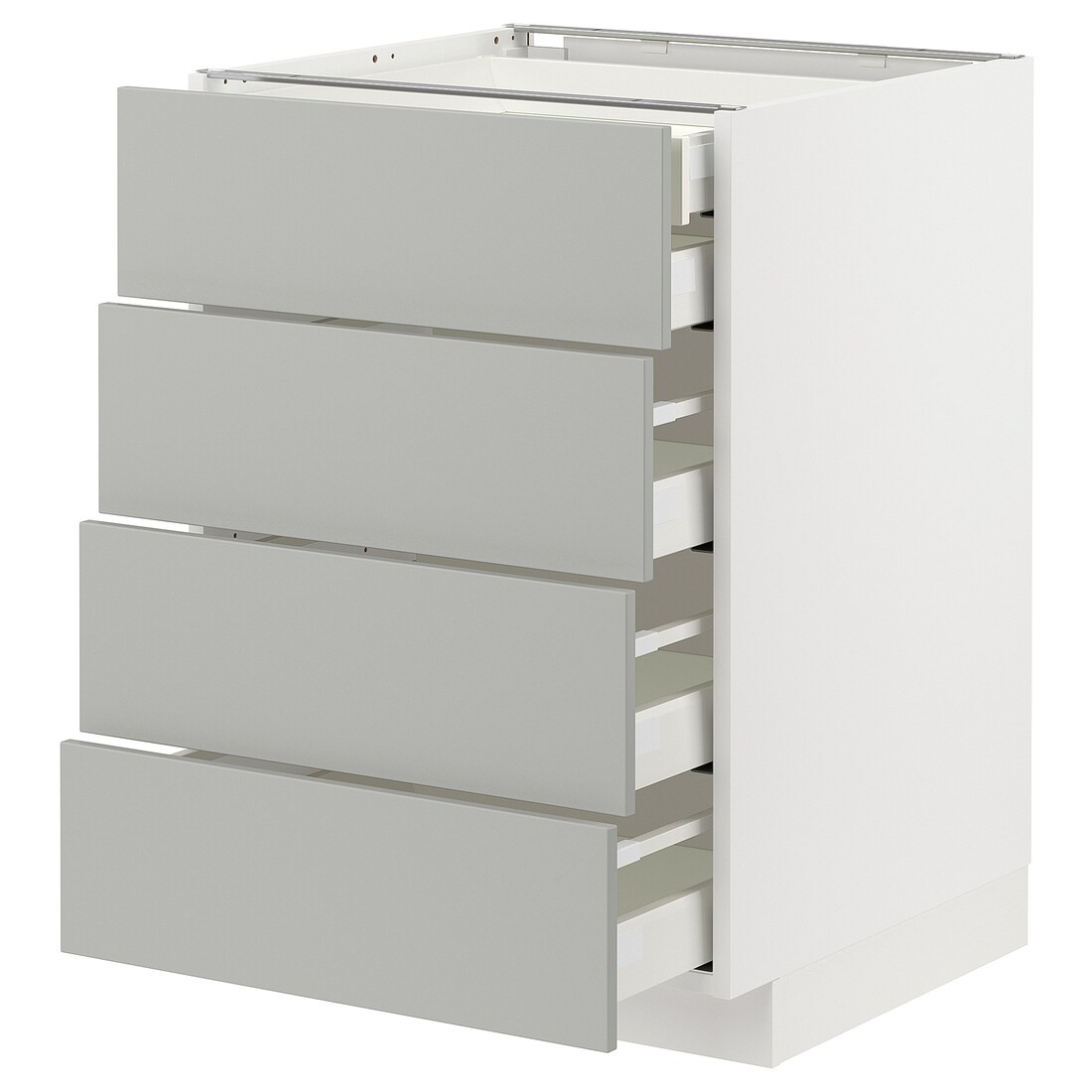 IKEA METOD / MAXIMERA Напольный шкаф с ящиками, белый / Хавсторп светло-серый, 60x60 см 89538549 | 895.385.49