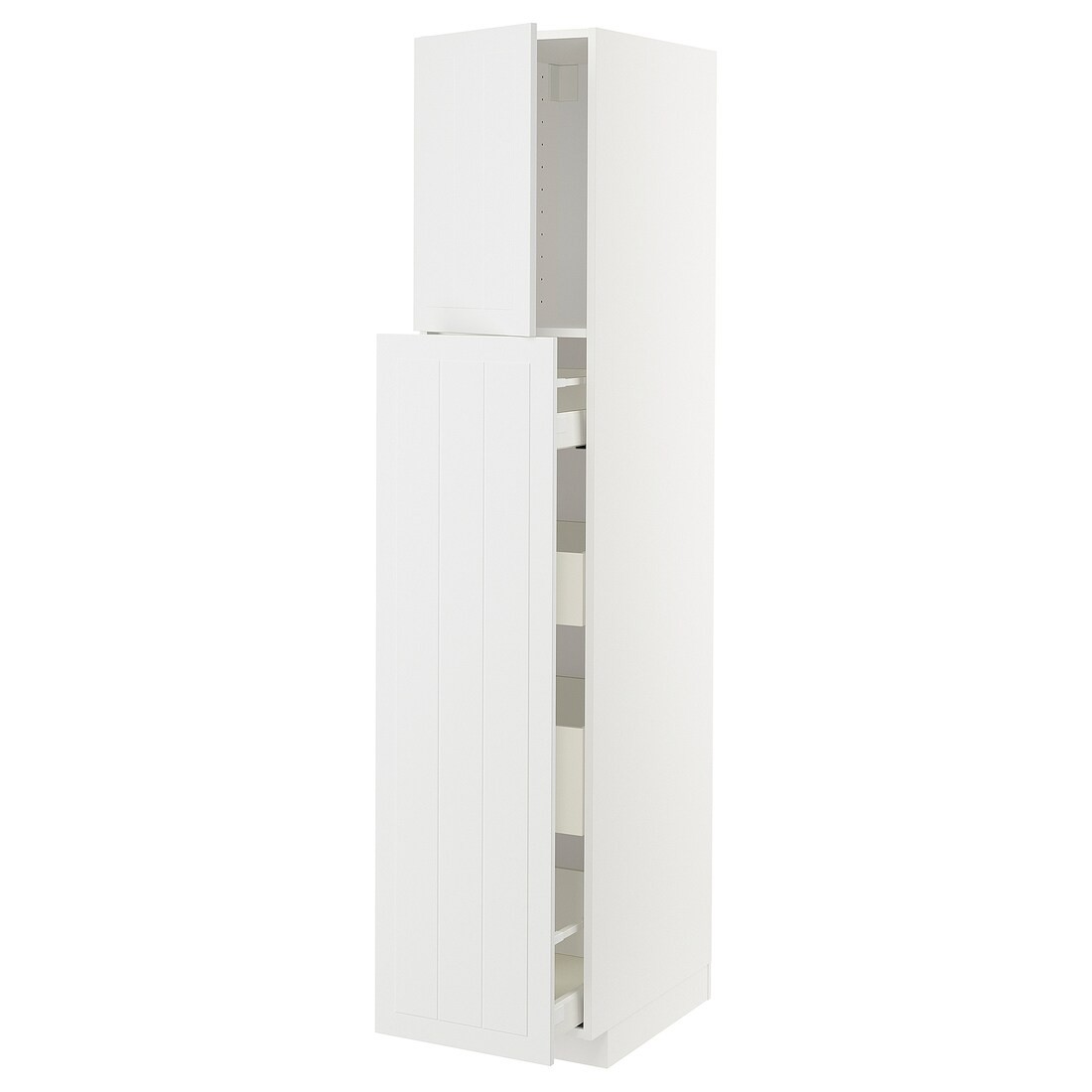 IKEA METOD МЕТОД / MAXIMERA МАКСИМЕРА Высокий шкаф полки / ящики, белый / Stensund белый, 40x60x200 см 99460837 994.608.37