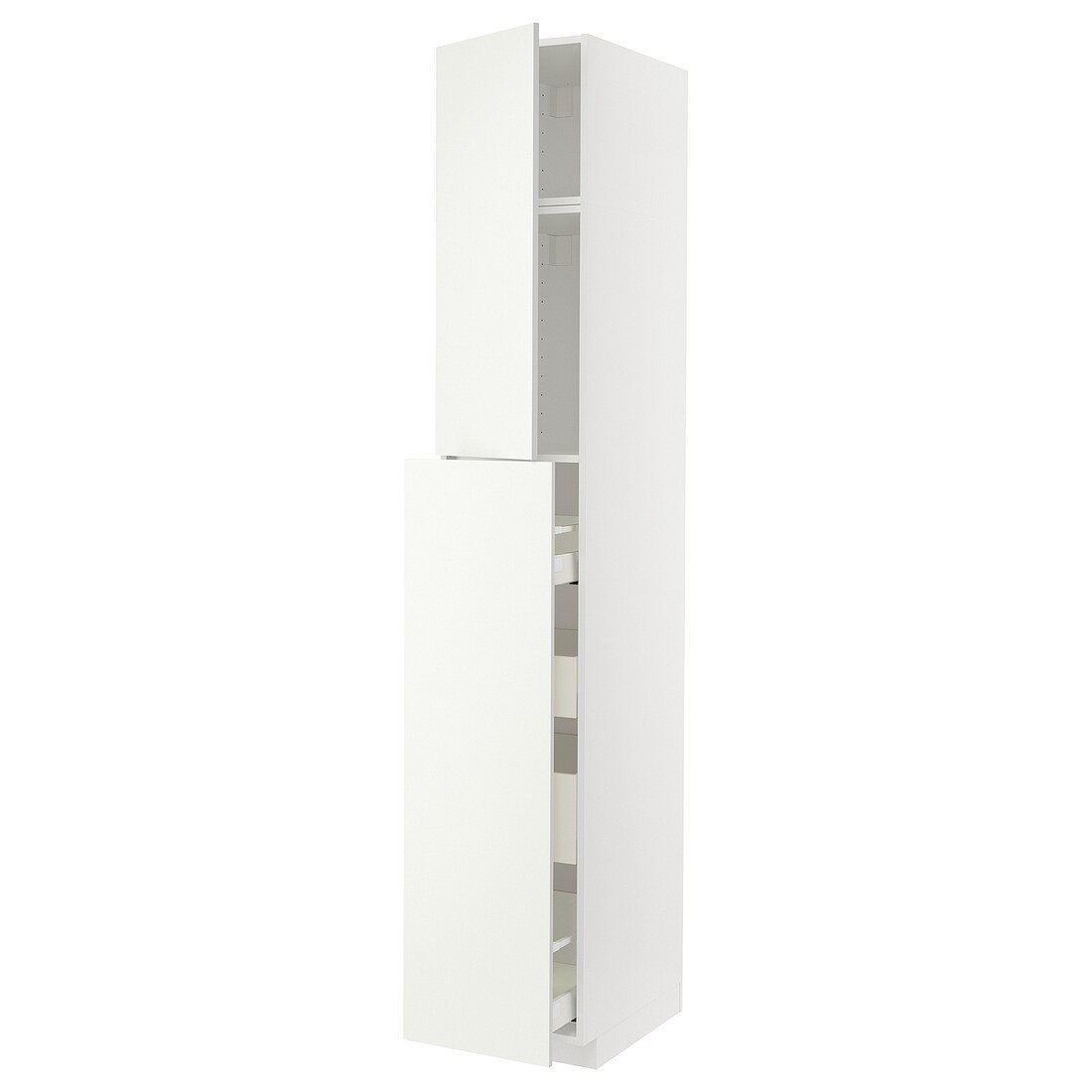 IKEA METOD МЕТОД / MAXIMERA МАКСИМЕРА Высокий шкаф полки / ящики, белый / Vallstena белый 59507417 | 595.074.17