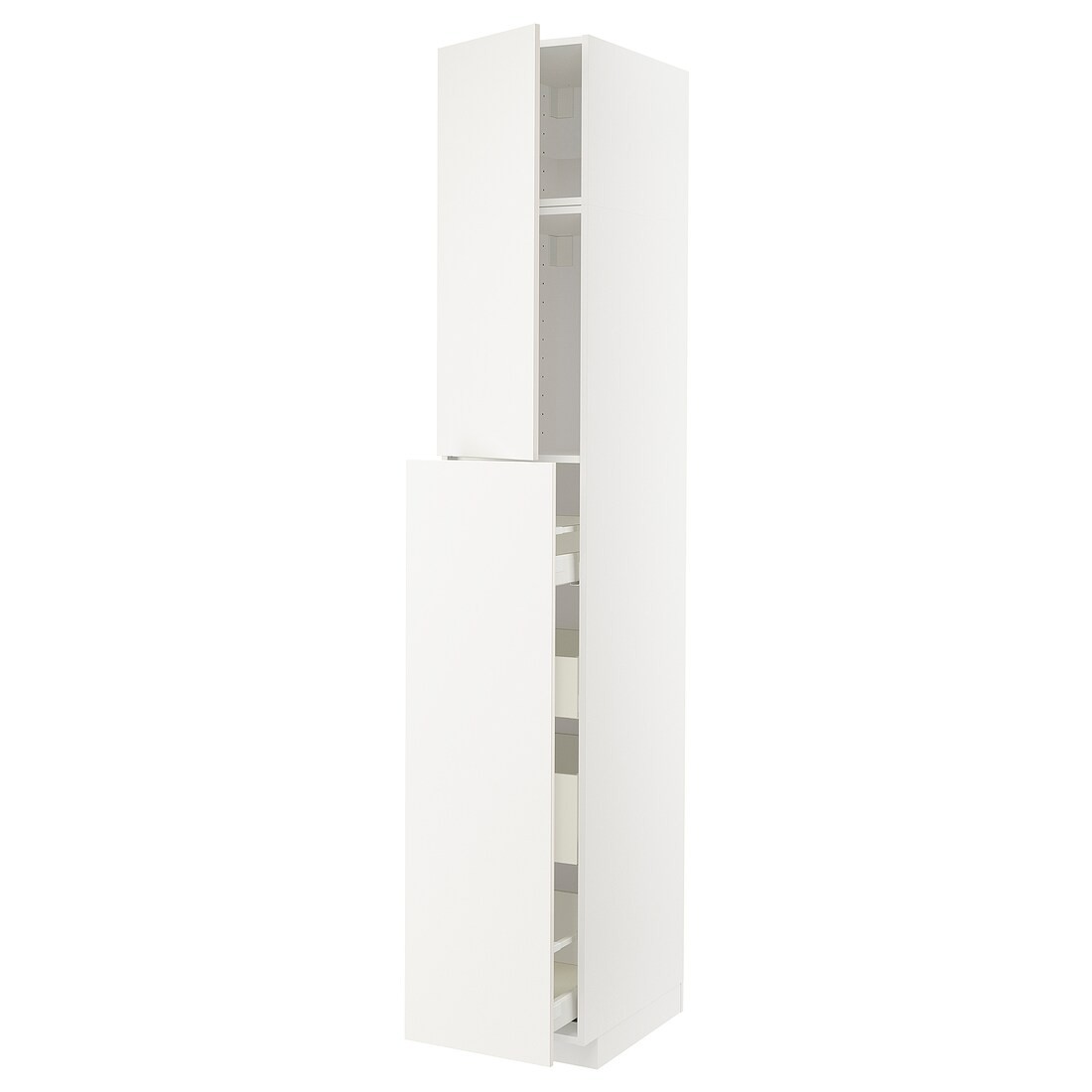 IKEA METOD МЕТОД / MAXIMERA МАКСИМЕРА Высокий шкаф полки / ящики, белый / Veddinge белый, 40x60x240 см 99469593 | 994.695.93