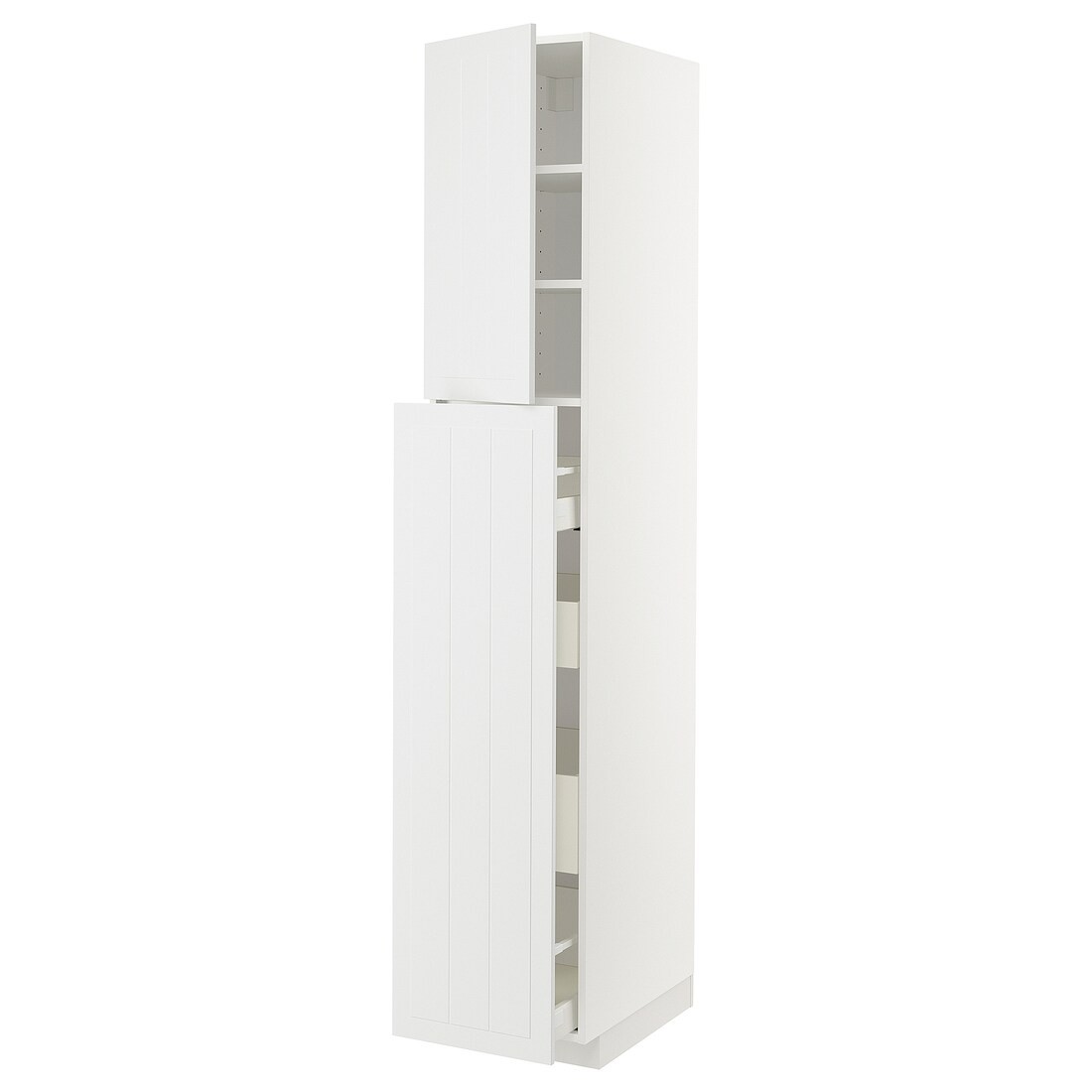IKEA METOD МЕТОД / MAXIMERA МАКСИМЕРА Высокий шкаф полки / ящики, белый / Stensund белый, 40x60x220 см 49462990 | 494.629.90