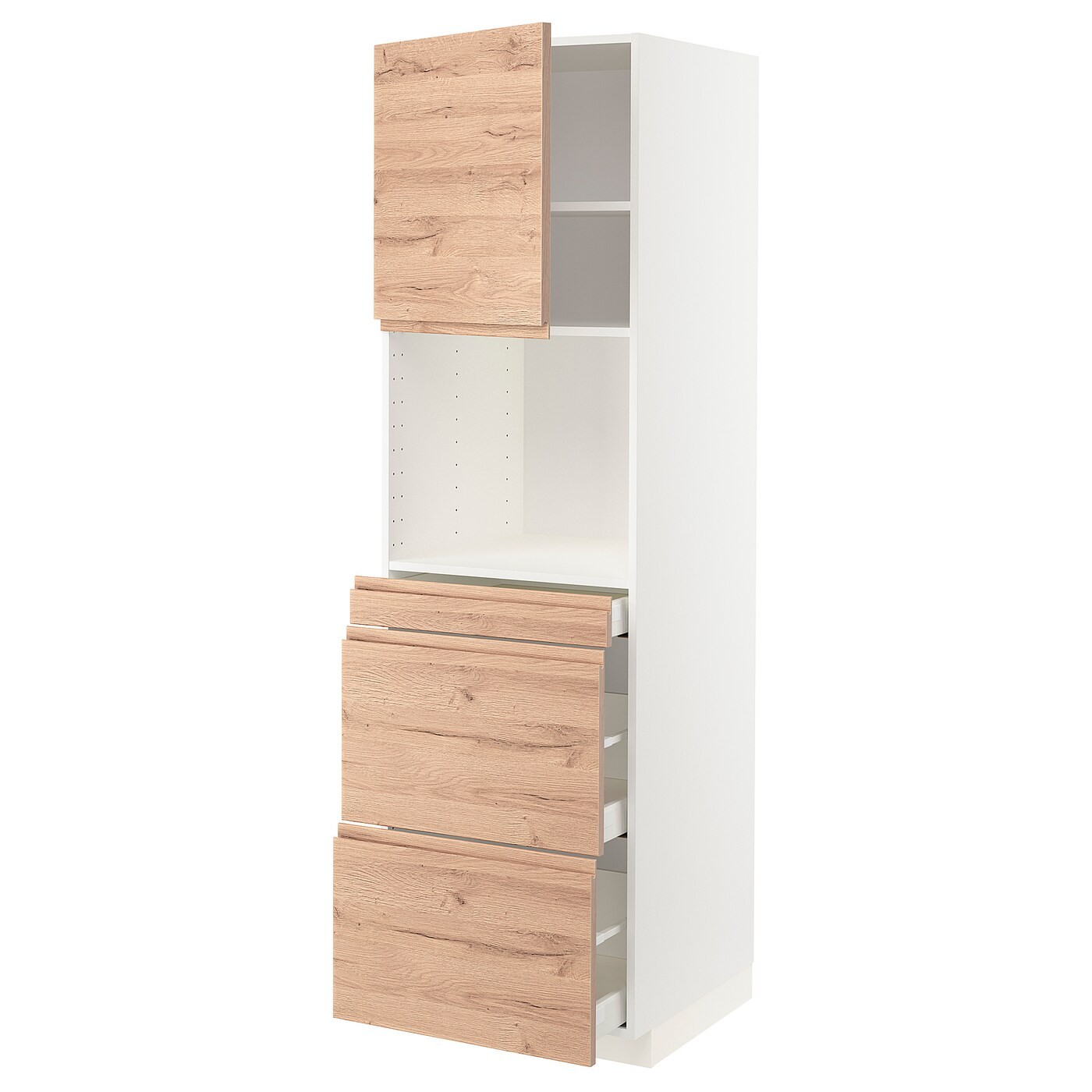 IKEA METOD МЕТОД / MAXIMERA МАКСИМЕРА Высокий шкаф для СВЧ / дверца / 3 ящика 39460557 | 394.605.57