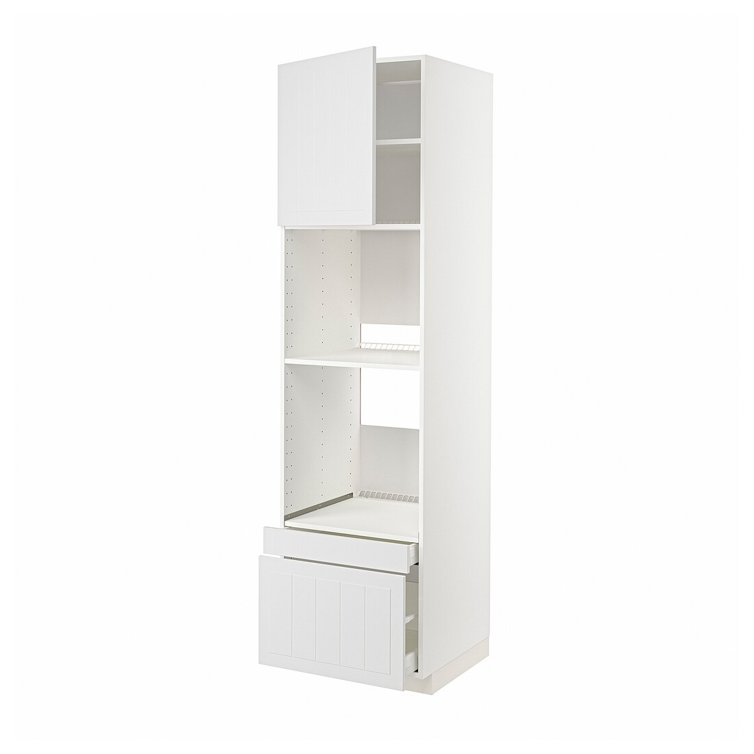 IKEA METOD МЕТОД / MAXIMERA МАКСИМЕРА Высокий шкаф для духовки комби с дверцей / ящиками, белый / Stensund белый, 60x60x220 см 89460828 | 894.608.28