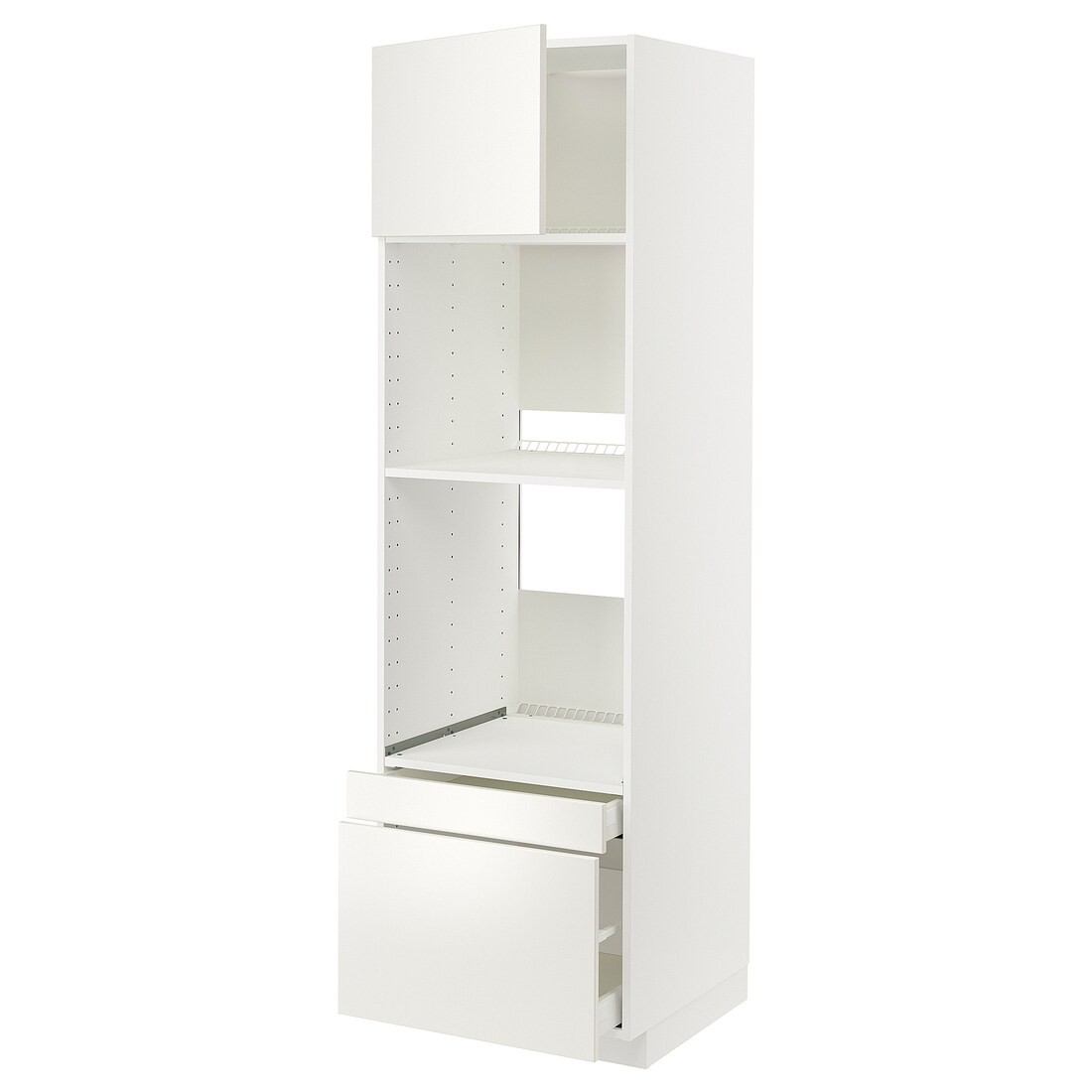 IKEA METOD МЕТОД / MAXIMERA МАКСИМЕРА Высокий шкаф для духовки комби с дверцей / ящиками, белый / Veddinge белый, 60x60x200 см 59457238 | 594.572.38