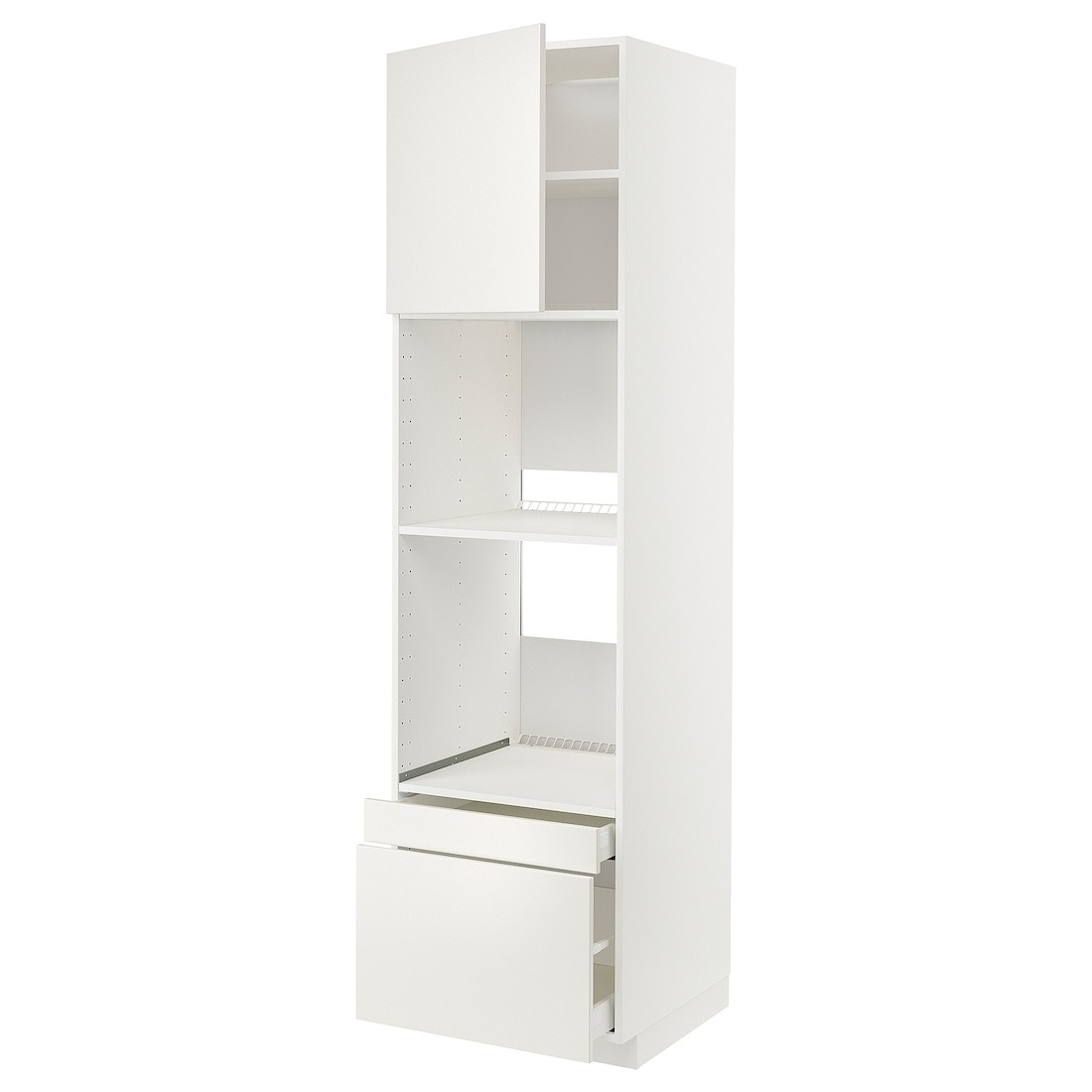 IKEA METOD МЕТОД / MAXIMERA МАКСИМЕРА Высокий шкаф для духовки комби с дверцей / ящиками, белый / Veddinge белый, 60x60x220 см 29468040 | 294.680.40