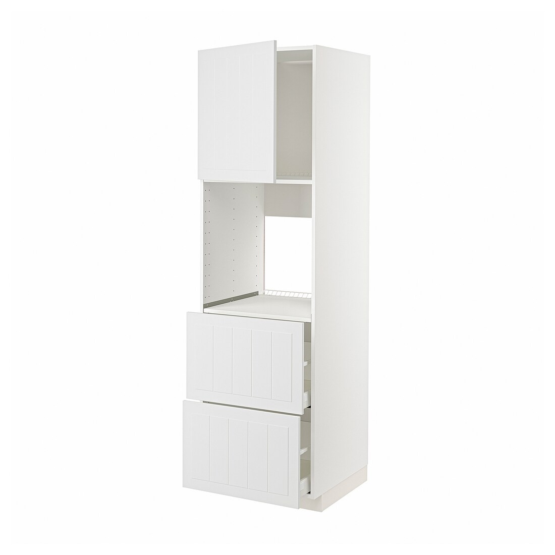 IKEA METOD МЕТОД / MAXIMERA МАКСИМЕРА Высокий шкаф для духовки с дверцей / ящиками, белый / Stensund белый, 60x60x200 см 19470171 | 194.701.71