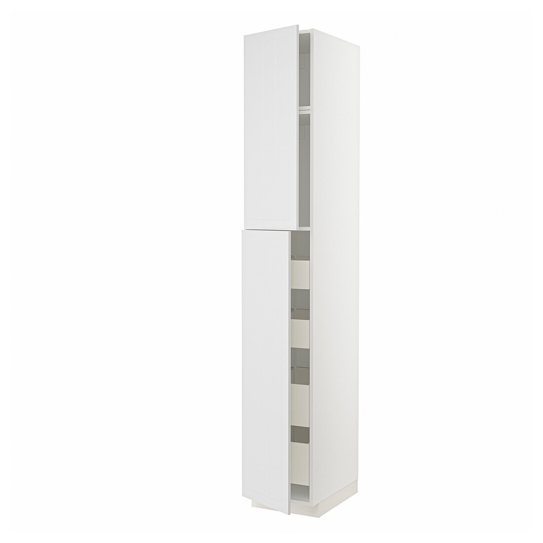 IKEA METOD МЕТОД / MAXIMERA МАКСИМЕРА Шкаф высокий 2 двери / 4 ящика, белый / Stensund белый, 40x60x240 см 79466048 | 794.660.48