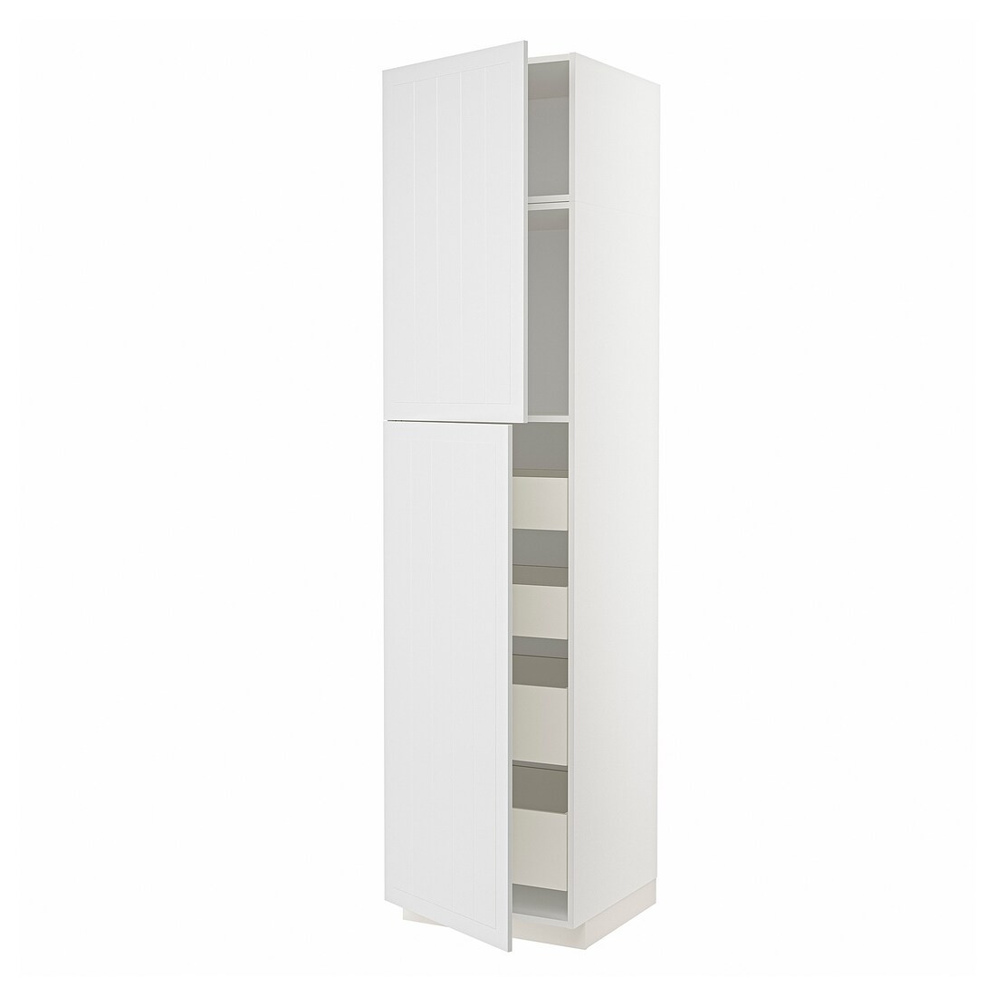 IKEA METOD МЕТОД / MAXIMERA МАКСИМЕРА Шкаф высокий 2 двери / 4 ящика, белый / Stensund белый, 60x60x240 см 09456081 | 094.560.81