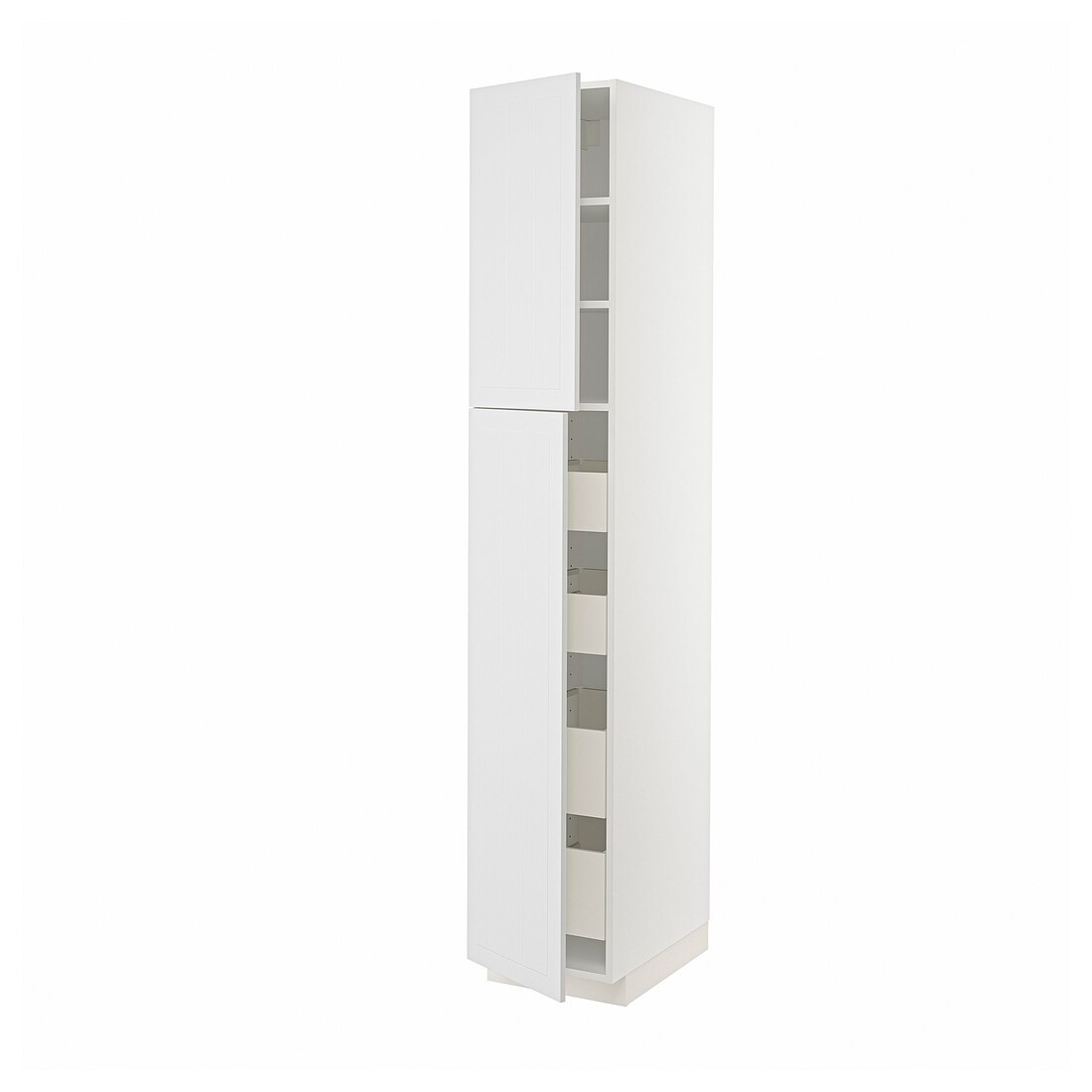 IKEA METOD МЕТОД / MAXIMERA МАКСИМЕРА Шкаф высокий 2 двери / 4 ящика, белый / Stensund белый, 40x60x220 см 19458796 | 194.587.96