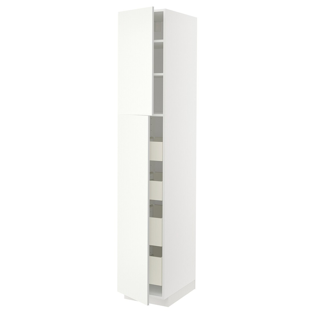 IKEA METOD МЕТОД / MAXIMERA МАКСИМЕРА Шкаф высокий 2 двери / 4 ящика, белый / Vallstena белый 09507429 095.074.29
