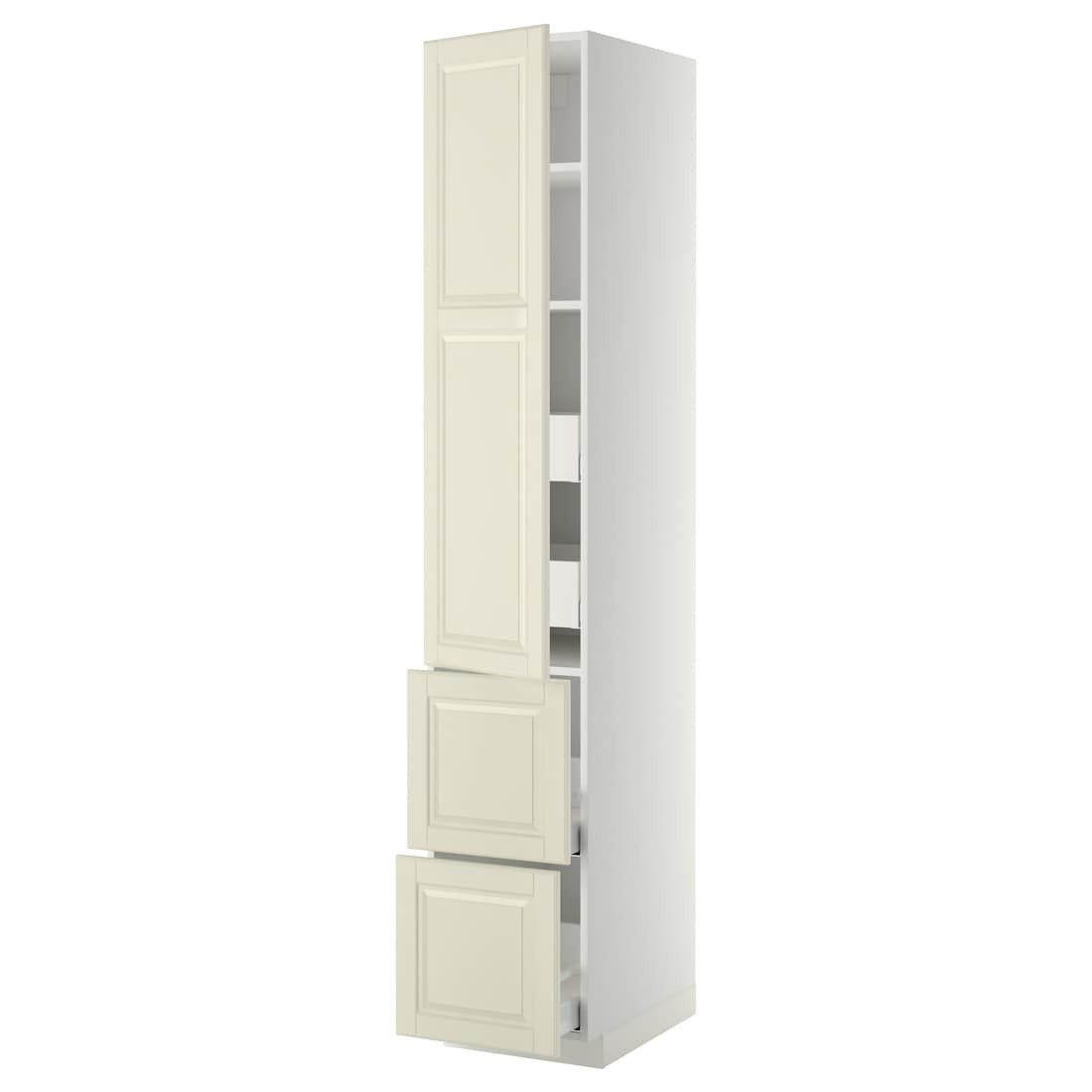 IKEA METOD МЕТОД / MAXIMERA МАКСИМЕРА Высокий шкаф с полками / ящиками, белый / Bodbyn кремовый, 40x60x220 см 99366887 993.668.87