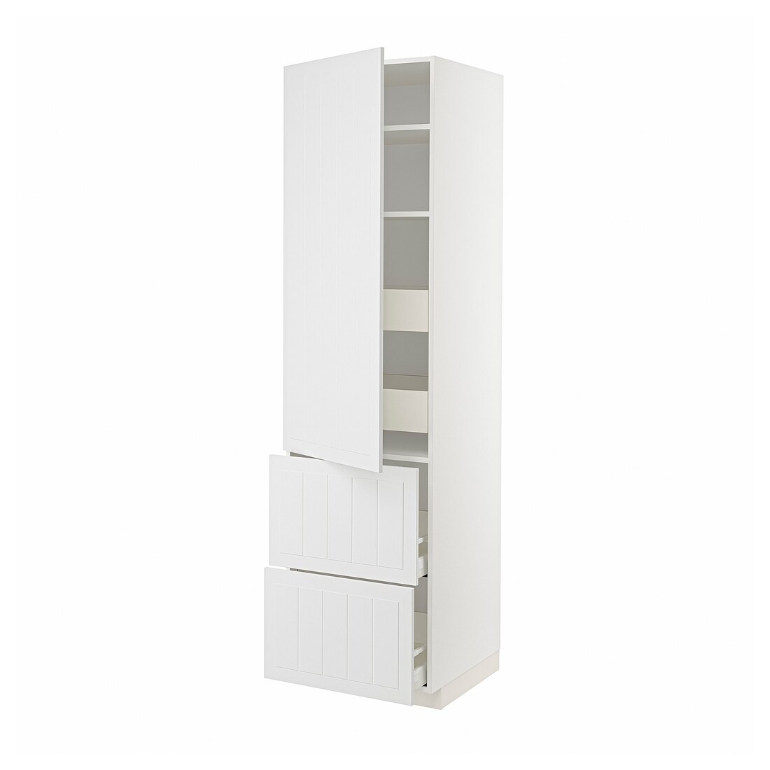 IKEA METOD МЕТОД / MAXIMERA МАКСИМЕРА Высокий шкаф с полками / ящиками, белый / Stensund белый, 60x60x220 см 89409335 894.093.35