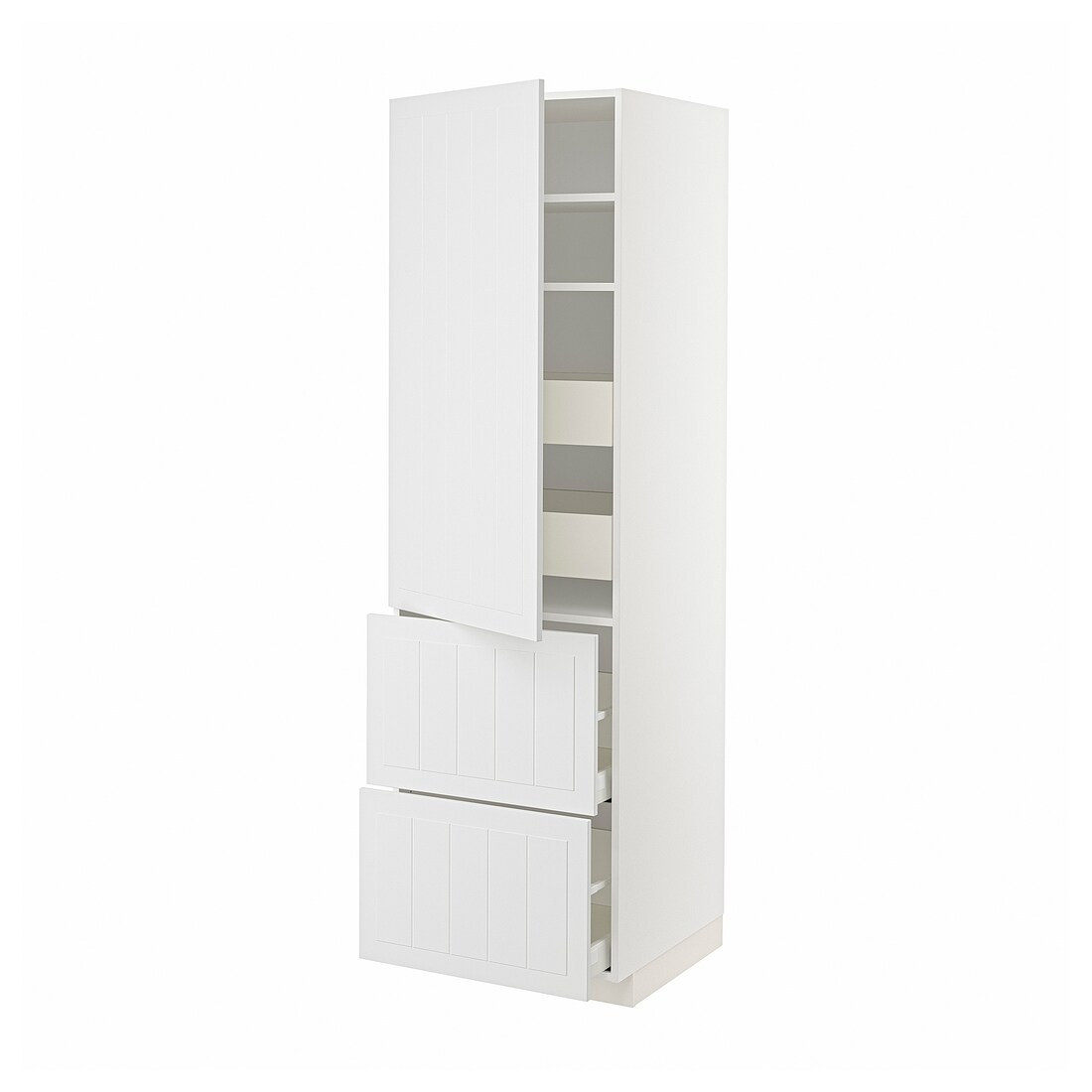 IKEA METOD МЕТОД / MAXIMERA МАКСИМЕРА Высокий шкаф с полками / ящиками, белый / Stensund белый, 60x60x200 см 39409347 | 394.093.47