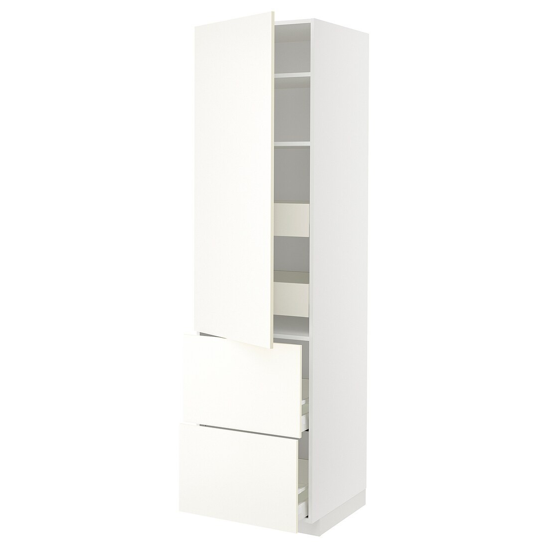 IKEA METOD МЕТОД / MAXIMERA МАКСИМЕРА Высокий шкаф с полками / ящиками, белый / Vallstena белый 69507407 695.074.07