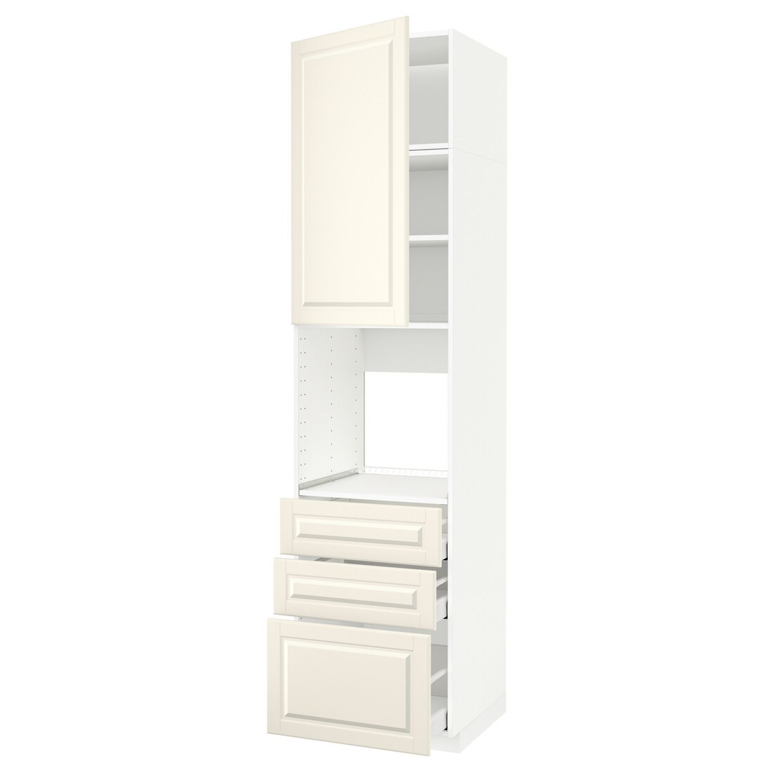 IKEA METOD МЕТОД / MAXIMERA МАКСИМЕРА Высокий шкаф для духовки, белый / Bodbyn кремовый, 60x60x240 см 69465964 | 694.659.64