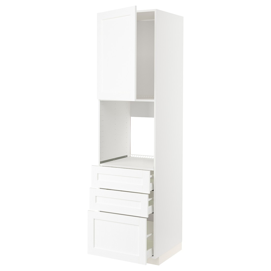 IKEA METOD МЕТОД / MAXIMERA МАКСИМЕРА Высокий шкаф для духовки, белый Enköping / белый имитация дерева, 60x60x220 см 29473584 | 294.735.84