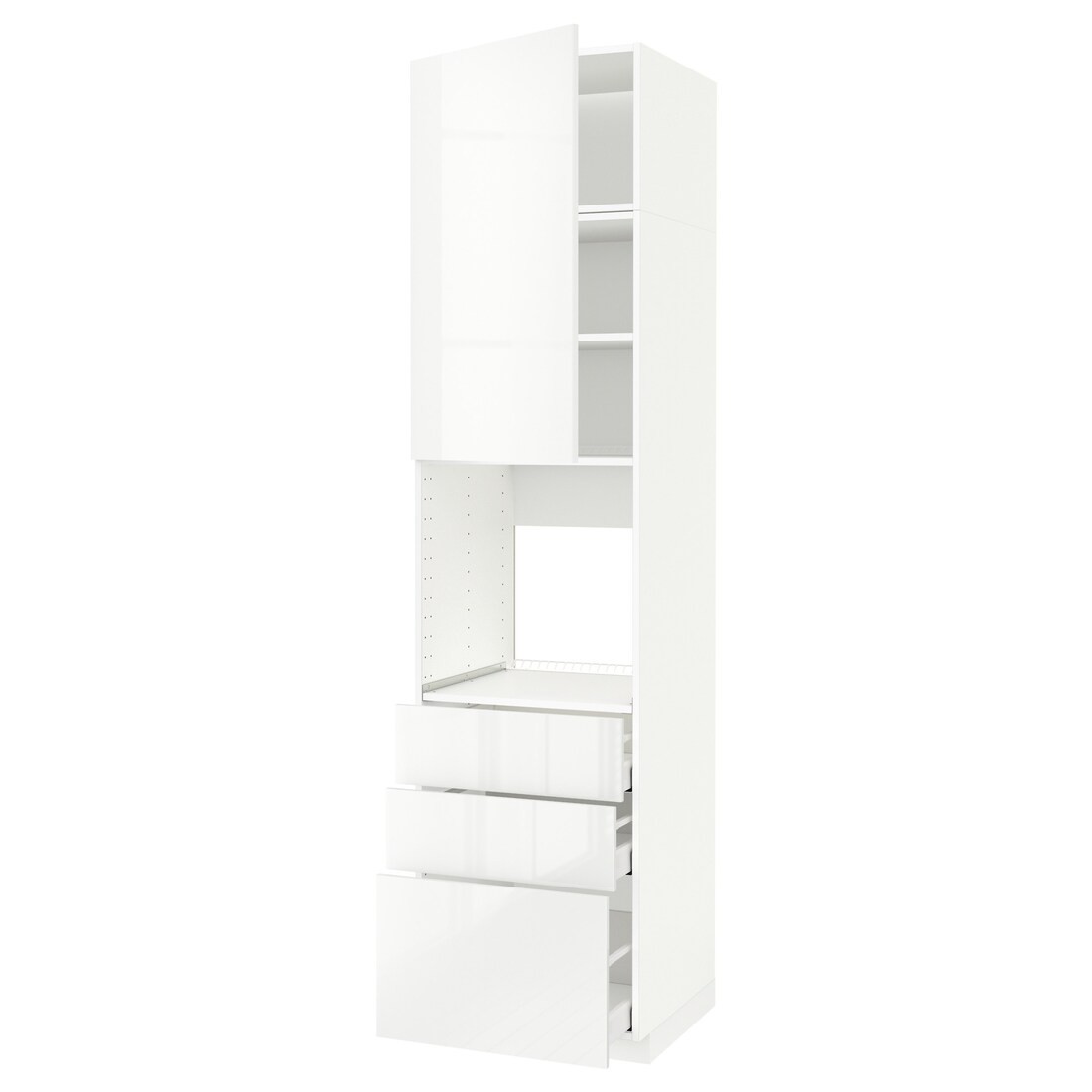 IKEA METOD МЕТОД / MAXIMERA МАКСИМЕРА Высокий шкаф для духовки, белый / Ringhult белый, 60x60x240 см 19459668 194.596.68